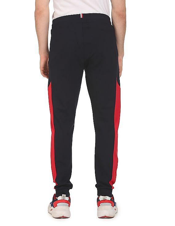 Guys contrast panel online drawstring sweatpants