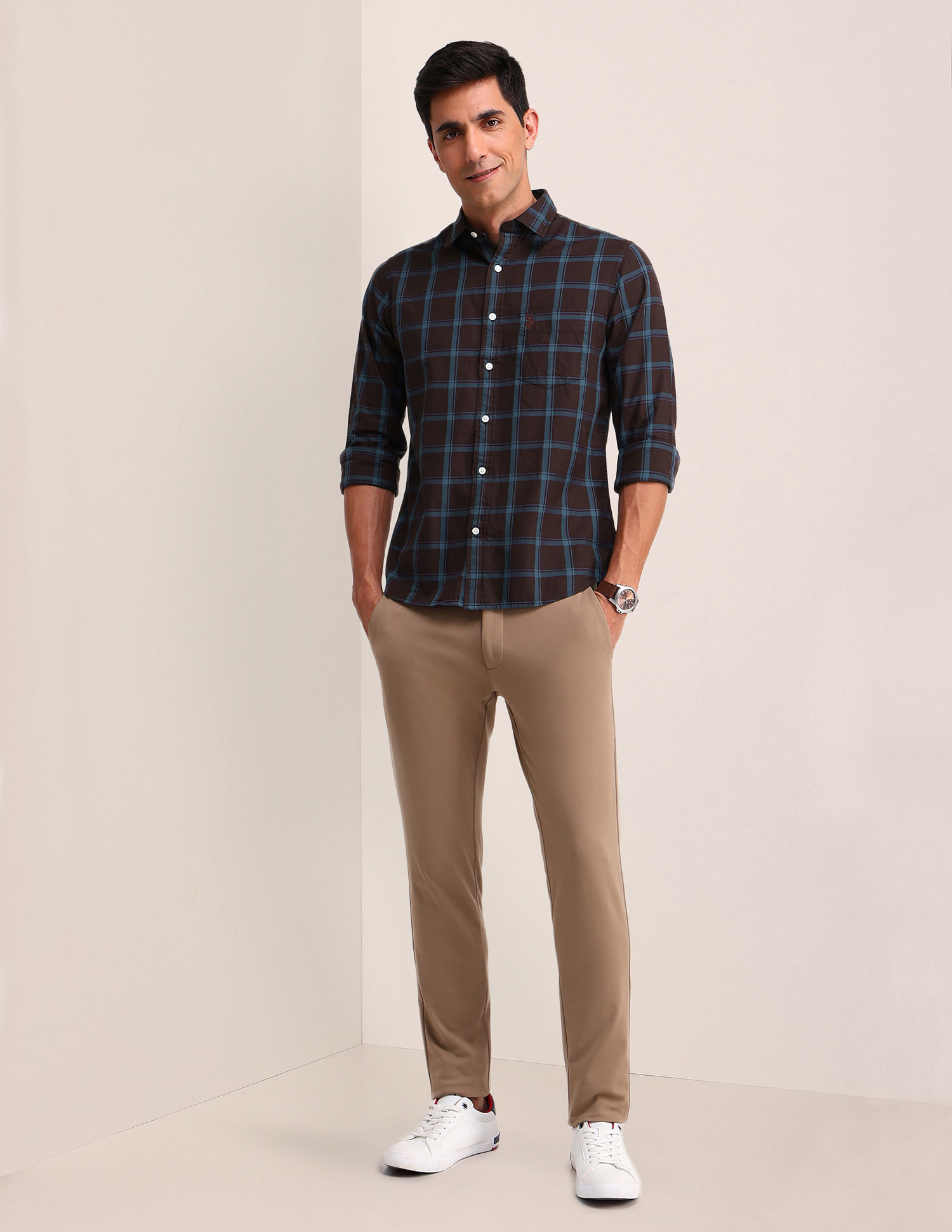 U.S. Polo Assn. Outline Checked Twill Shirt