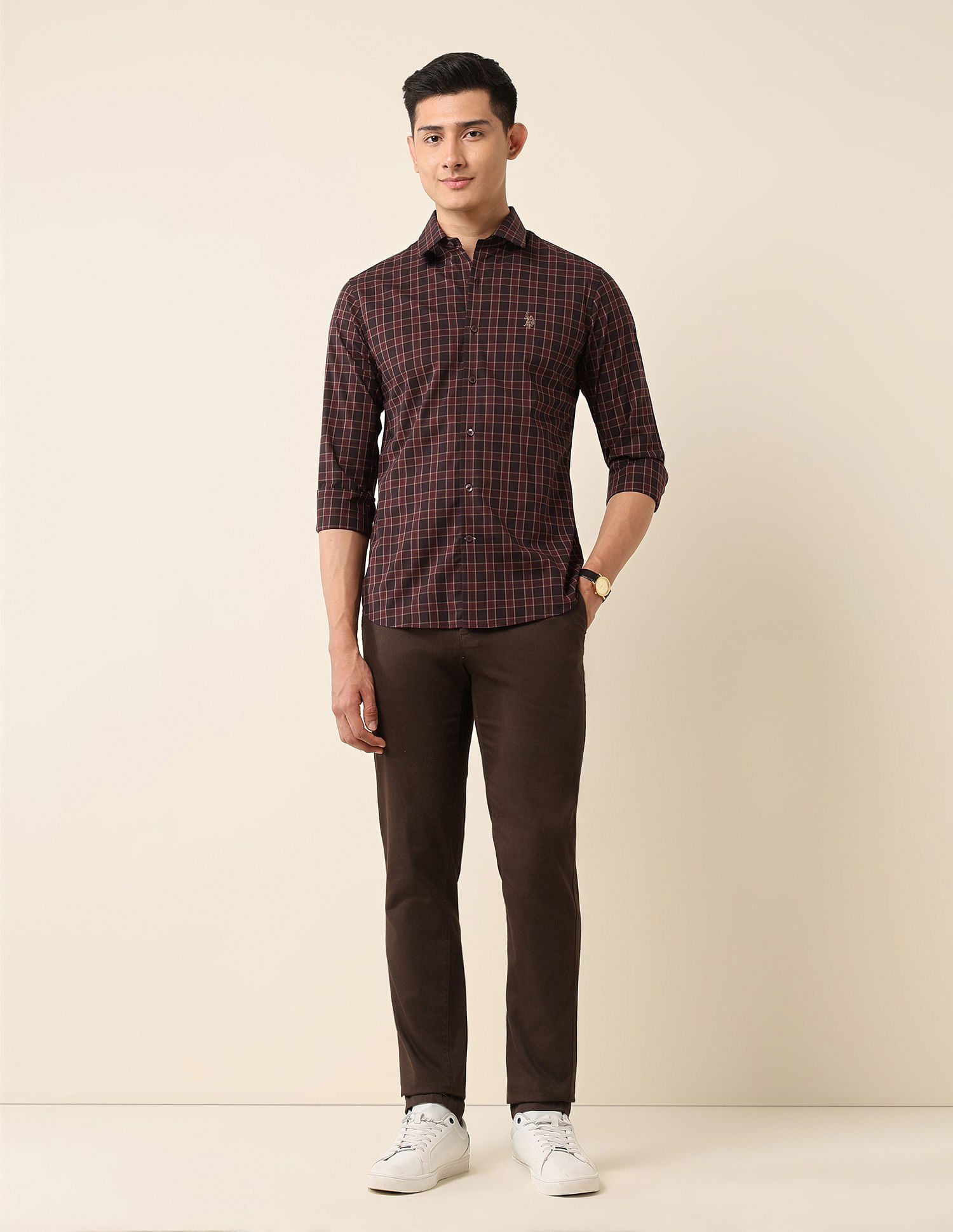 U.S. Polo Assn. Tailored Fit Tartan Checked Shirt