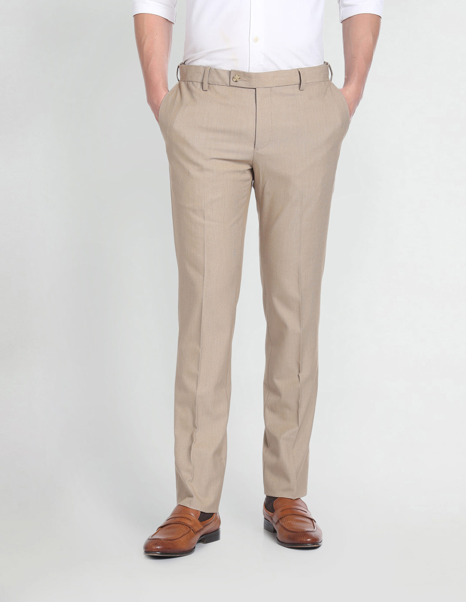 Buy Arrow Patterned Weave Autoflex Trousers