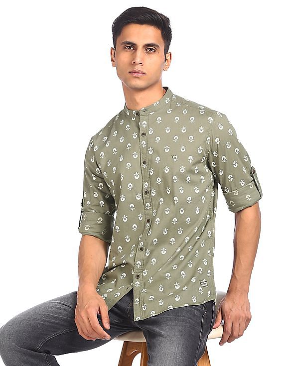 Chinese collar outlet shirt online