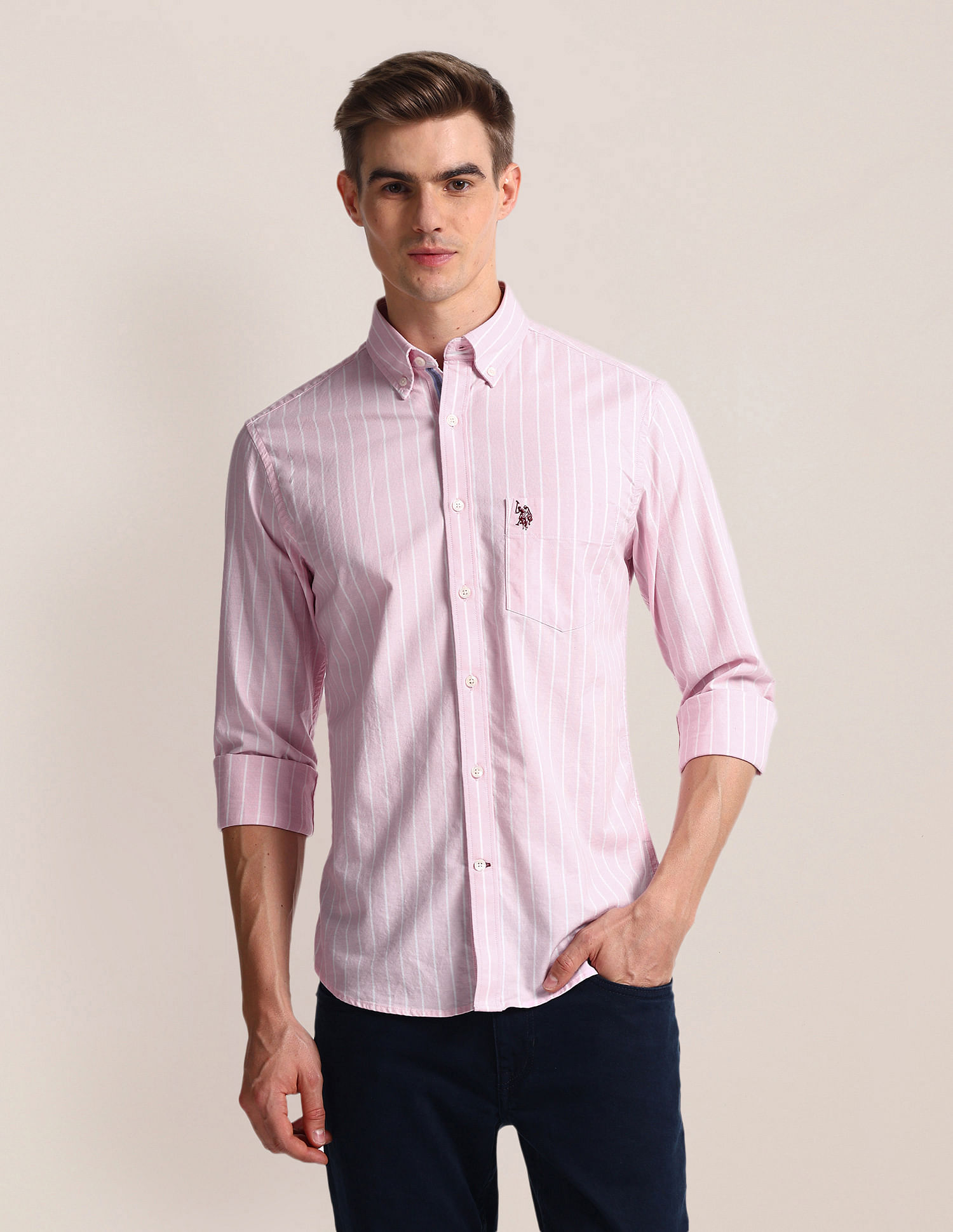 U.S. Polo Assn. Vertical Stripe Tailored Fit Shirt