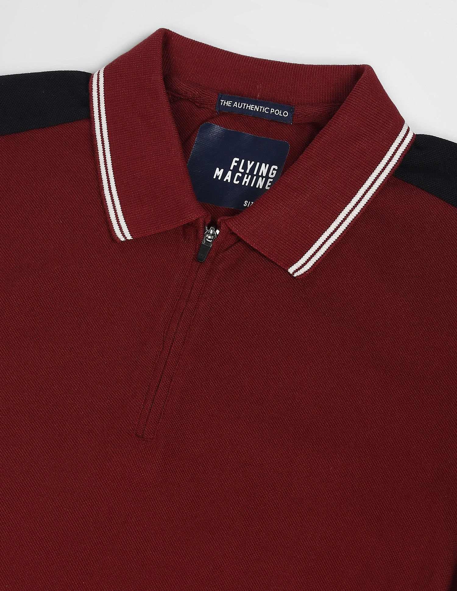 Flying Machine Striped Cotton Polo Shirt