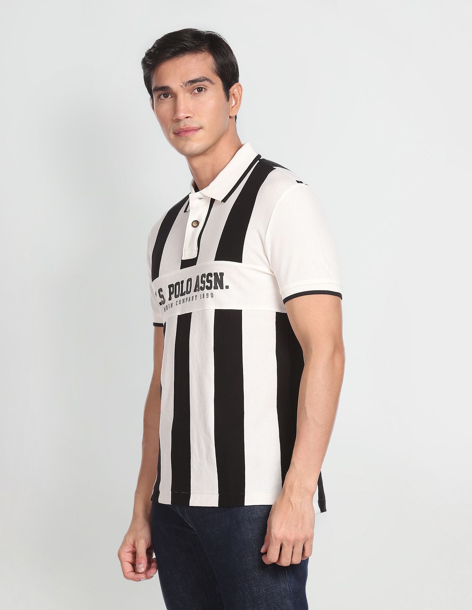 U.S. Polo Assn. Denim Co. Iconic Vertical Stripe Polo Shirt