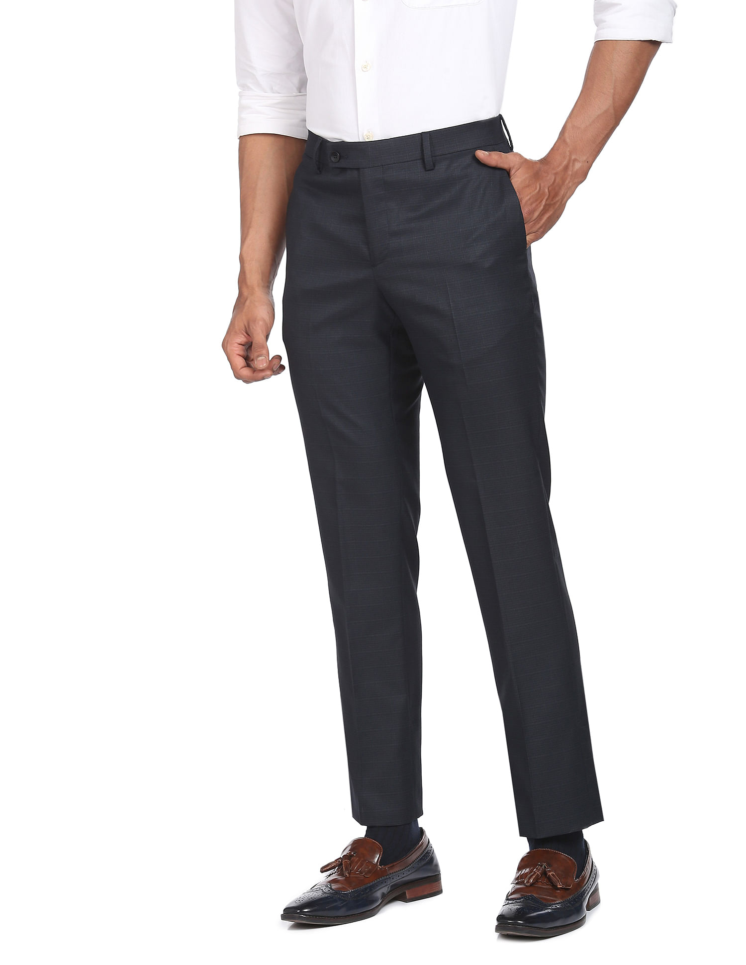 Buy Kurus Men's Morepitch Solid Cotton Blend Formal Trouser Online at Best  Prices in India - JioMart.