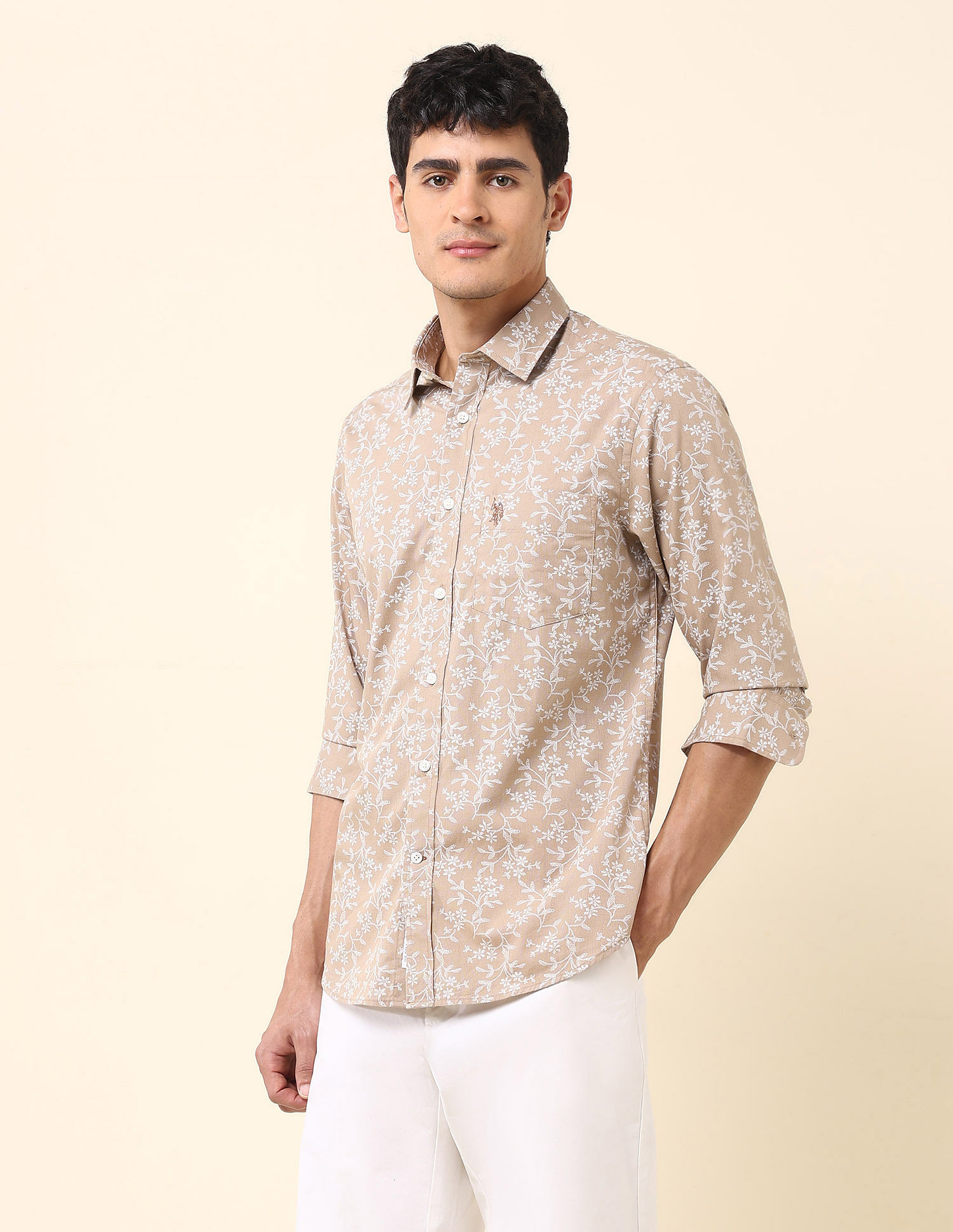 U.S. Polo Assn. Pure Cotton Floral Printed Shirt