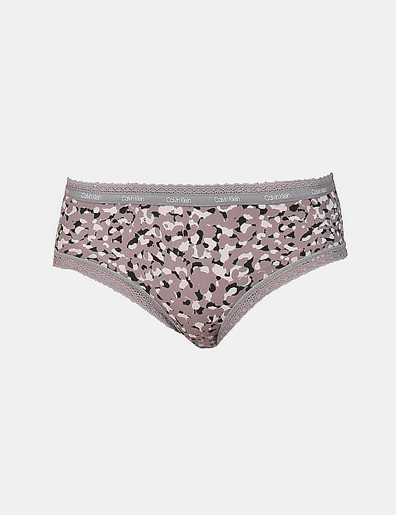 Lace Trim Leopard Print Panties