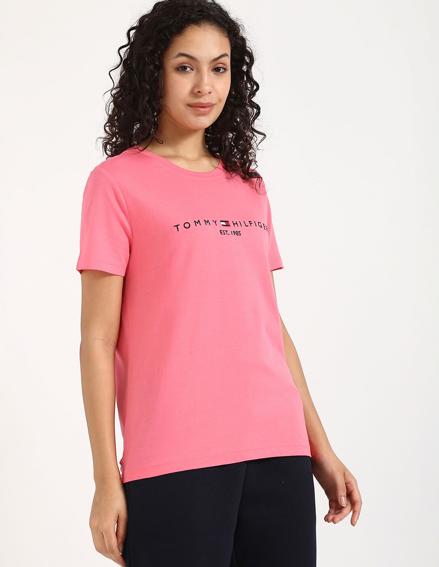 Tommy Hilfiger Pink Women's T-shirt for Soft Look