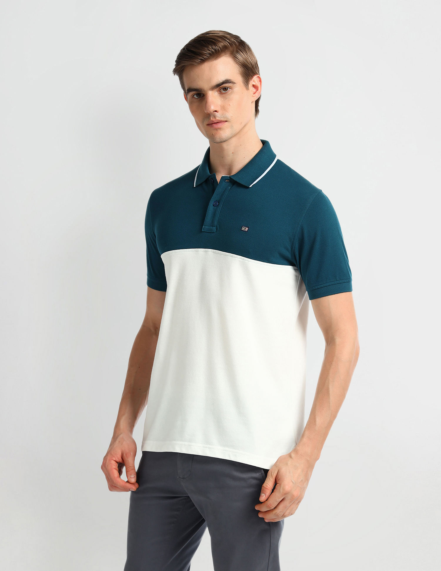 Arrow Sport Regular Fit Clourblocked Polo Shirt