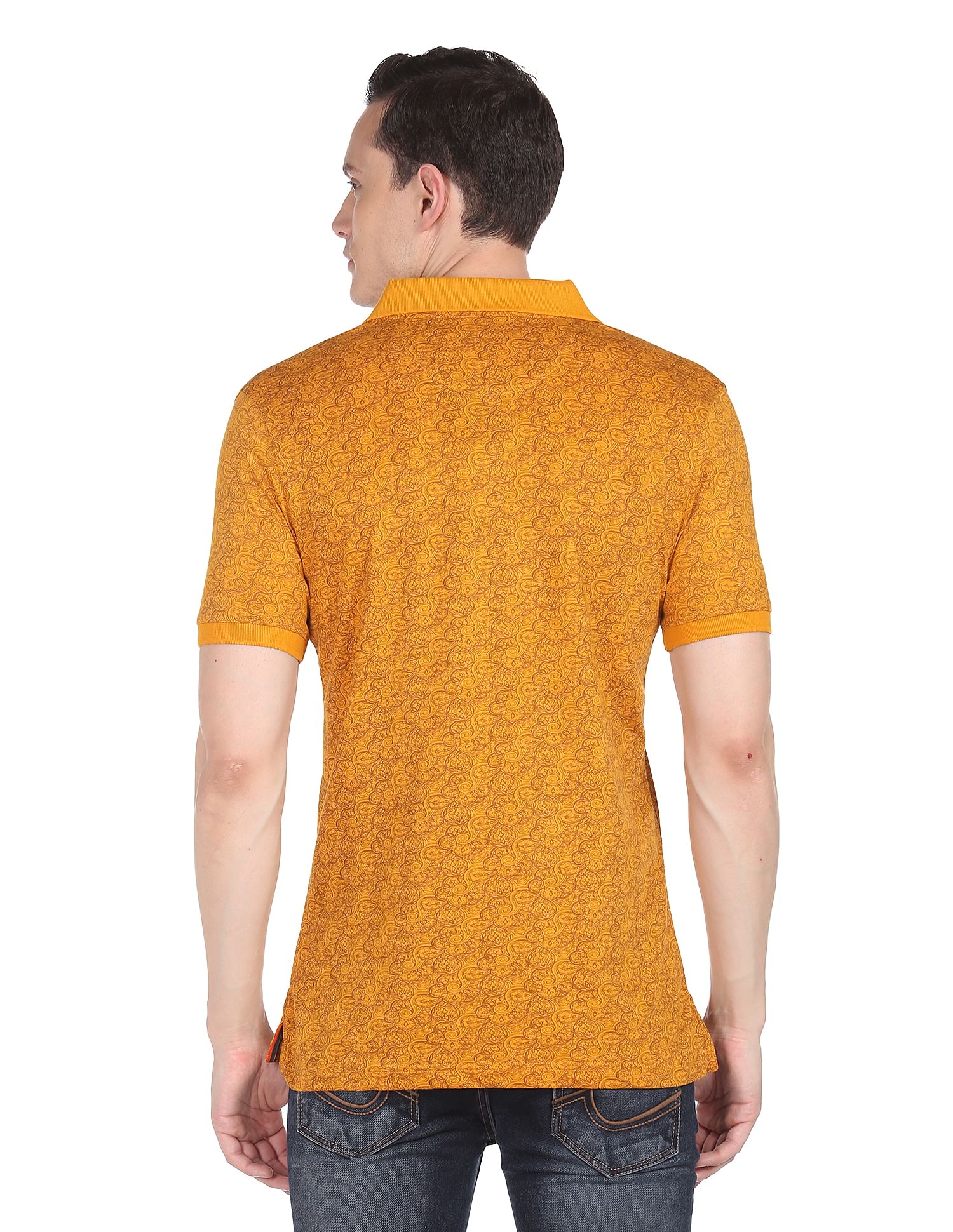 AD by Arvind Modern Abstract Print Polo Shirt