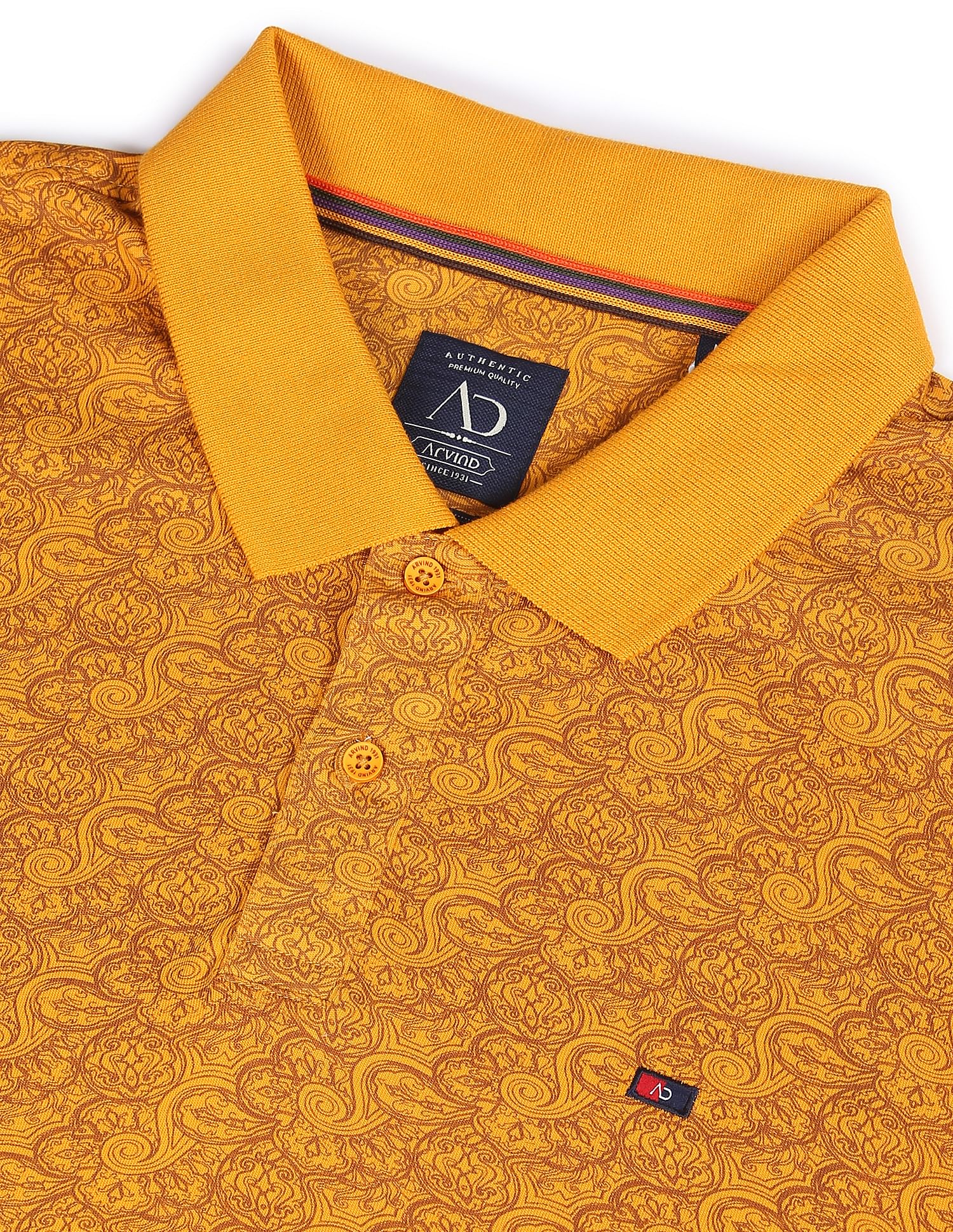 AD by Arvind Modern Abstract Print Polo Shirt