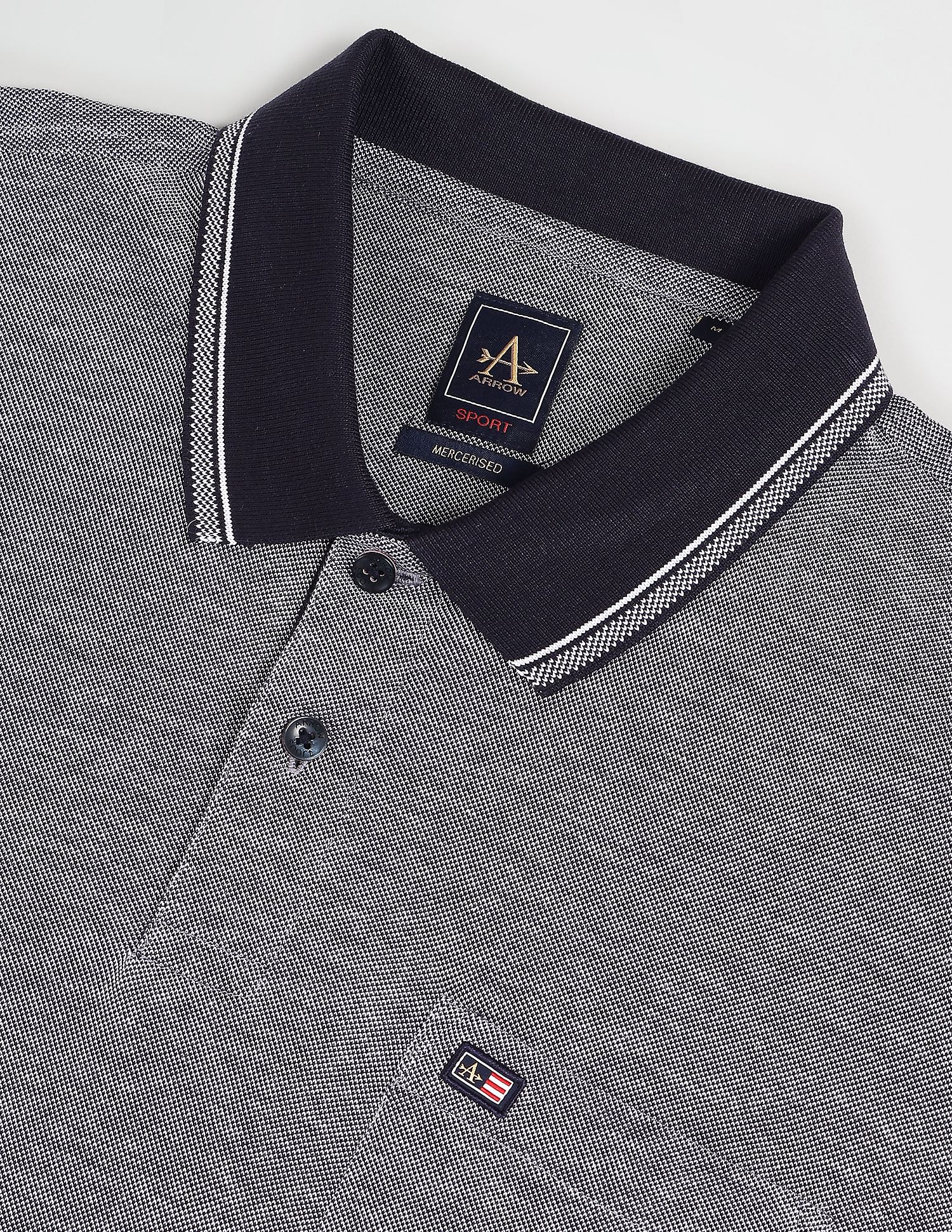 Arrow Sports Patterned Collar Cotton Polo Shirt