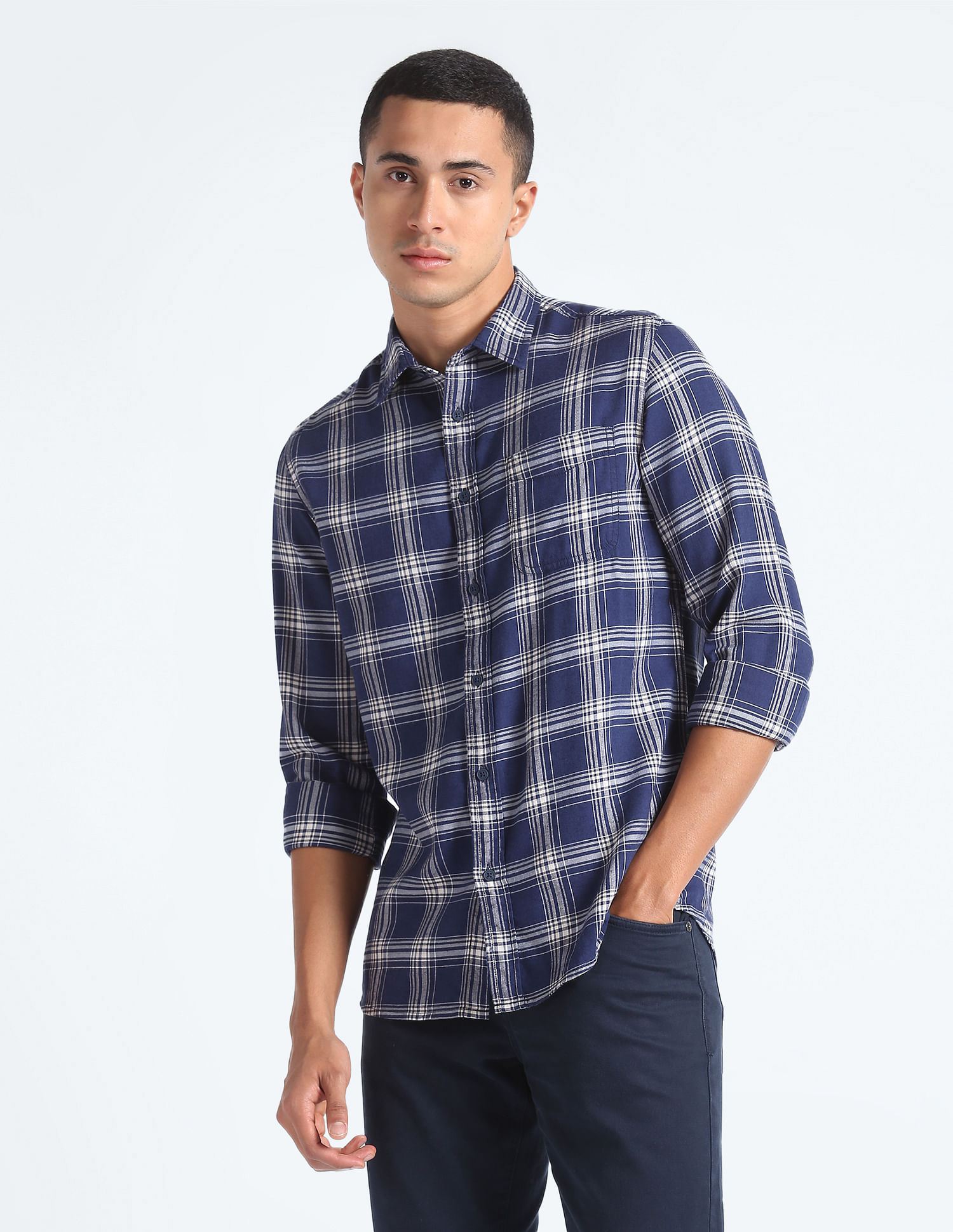 Flying Machine Tartan Check Twill Shirt