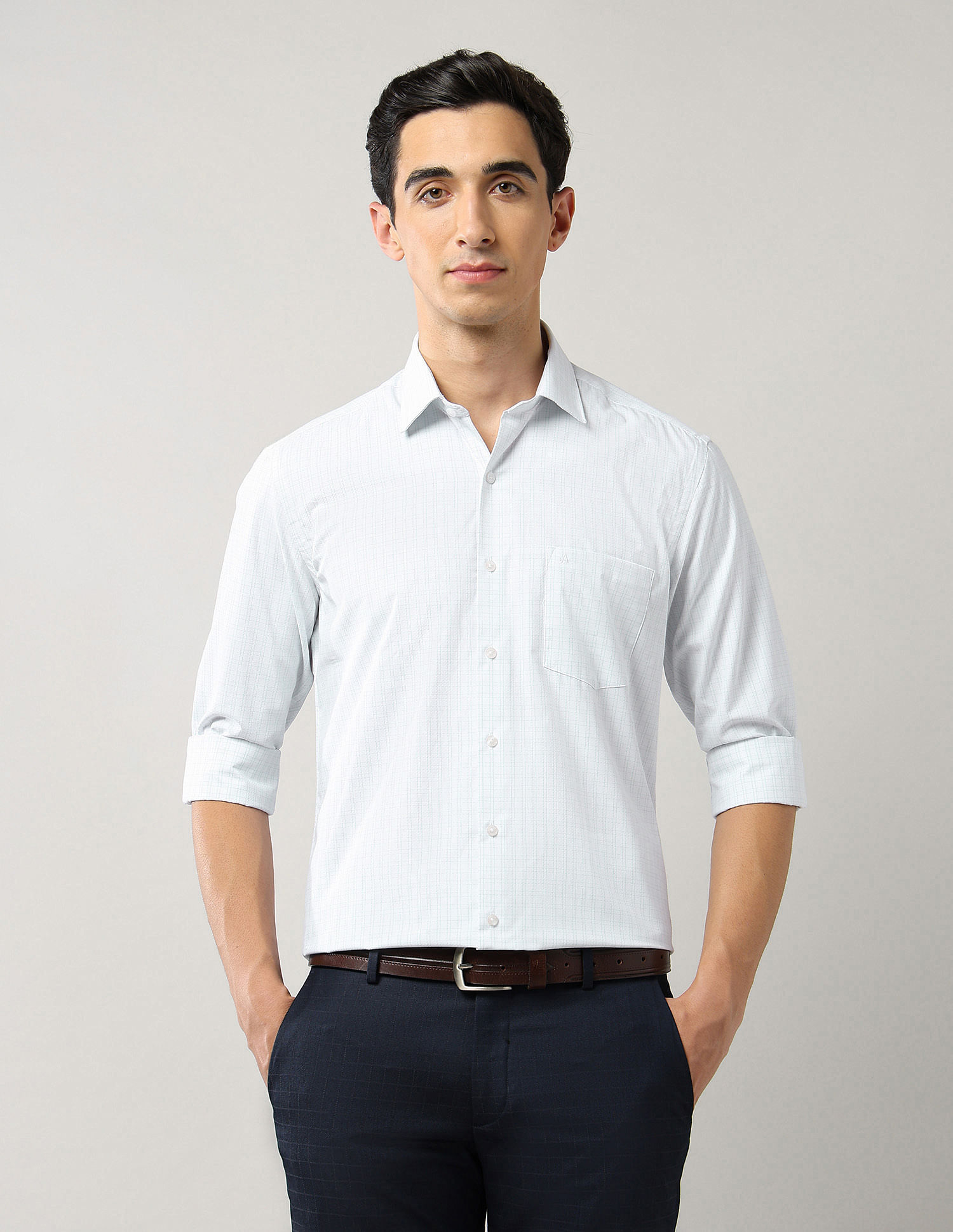 Arrow Grid Tattersall Checked Manhattan Slim Fit Shirt
