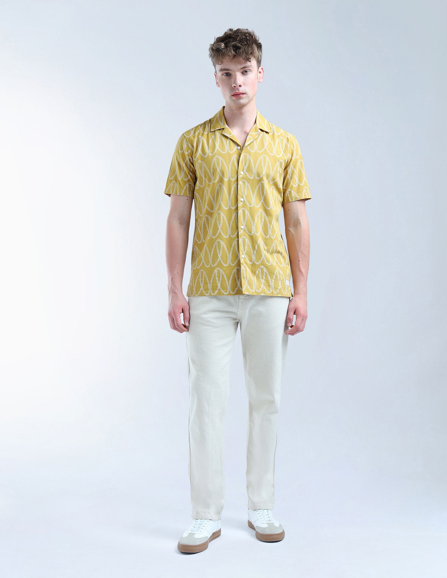 Flying Machine Geometric Printed Color Of Home Shirt