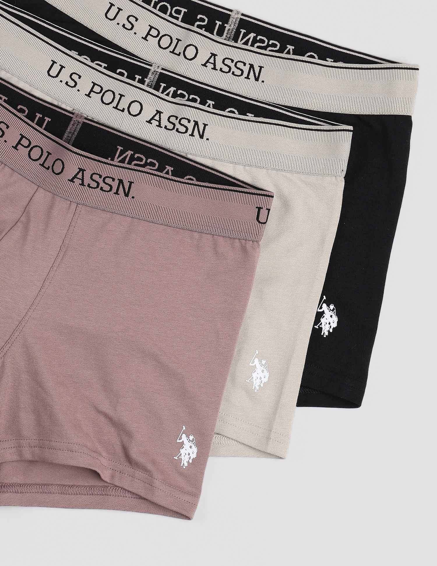 U.S. Polo Assn. Mid Rise Solid OET15 Trunks - Pack Of 3