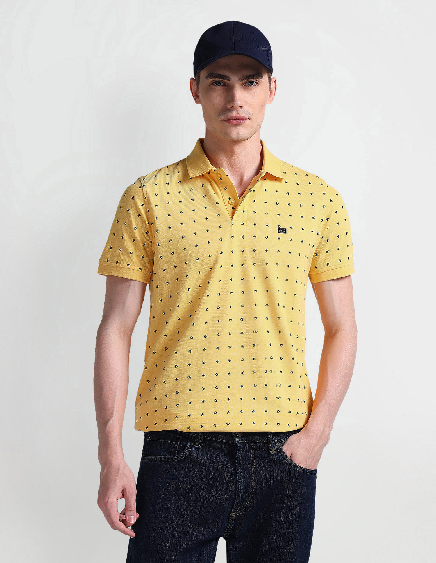 Arrow Sports Geometric Print Regular Polo Shirt