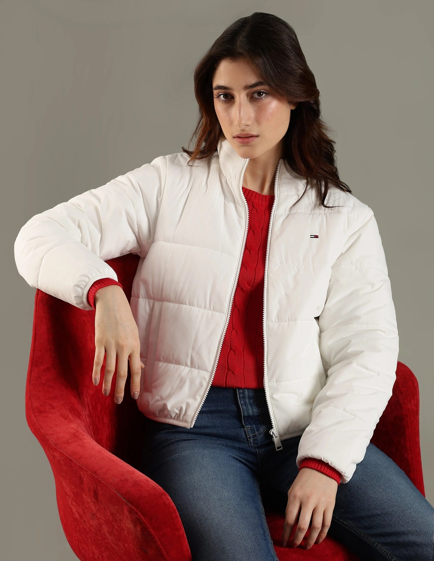 Buy Tommy Hilfiger Regular Fit Polyester High-Neck Puffer Jacket