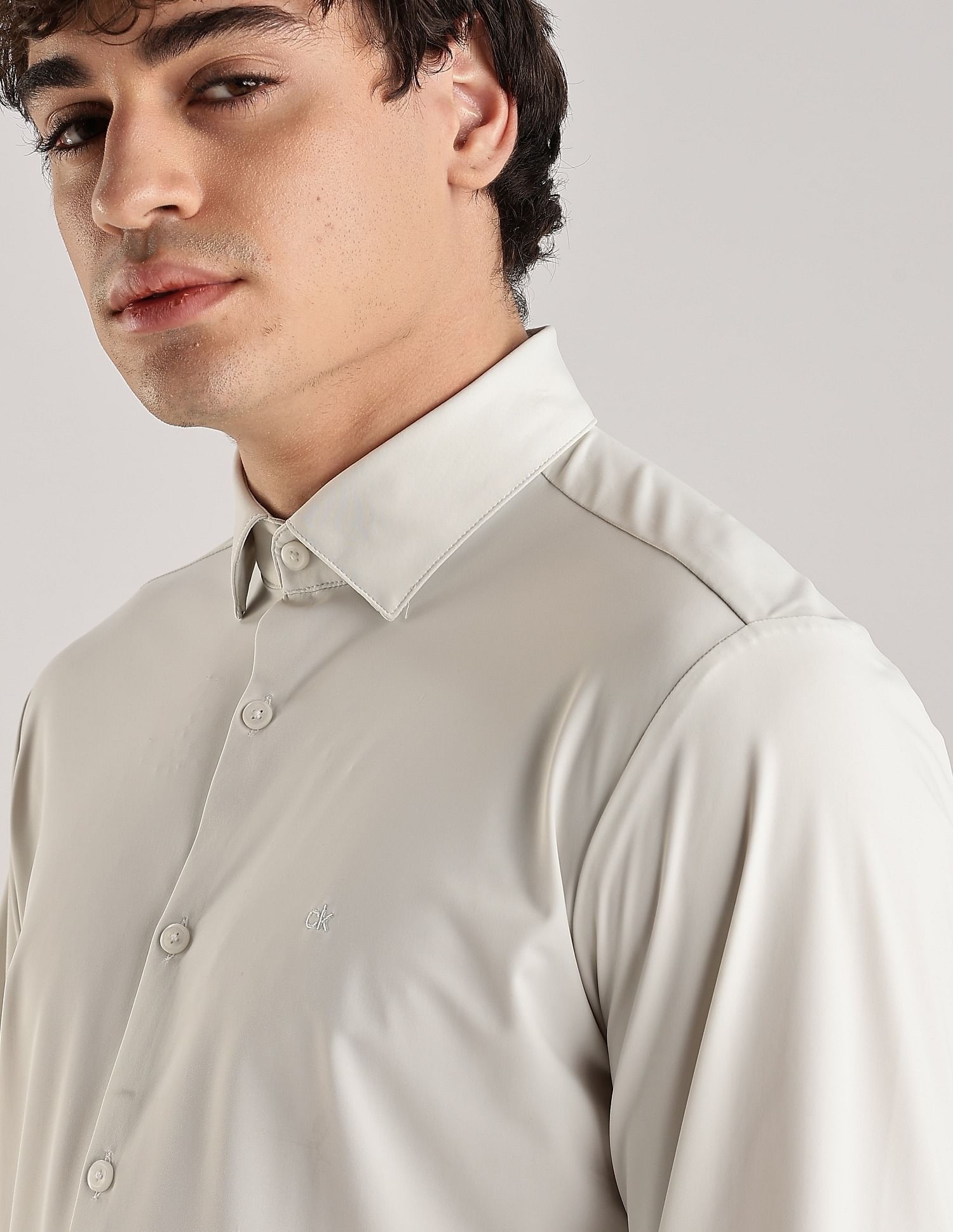 Calvin Klein Jeans Solid Slim-Fit Polyamide Shirt