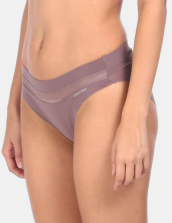 Calvin Klein Invisibles Thong 3 Pack In Purple/White/Grey