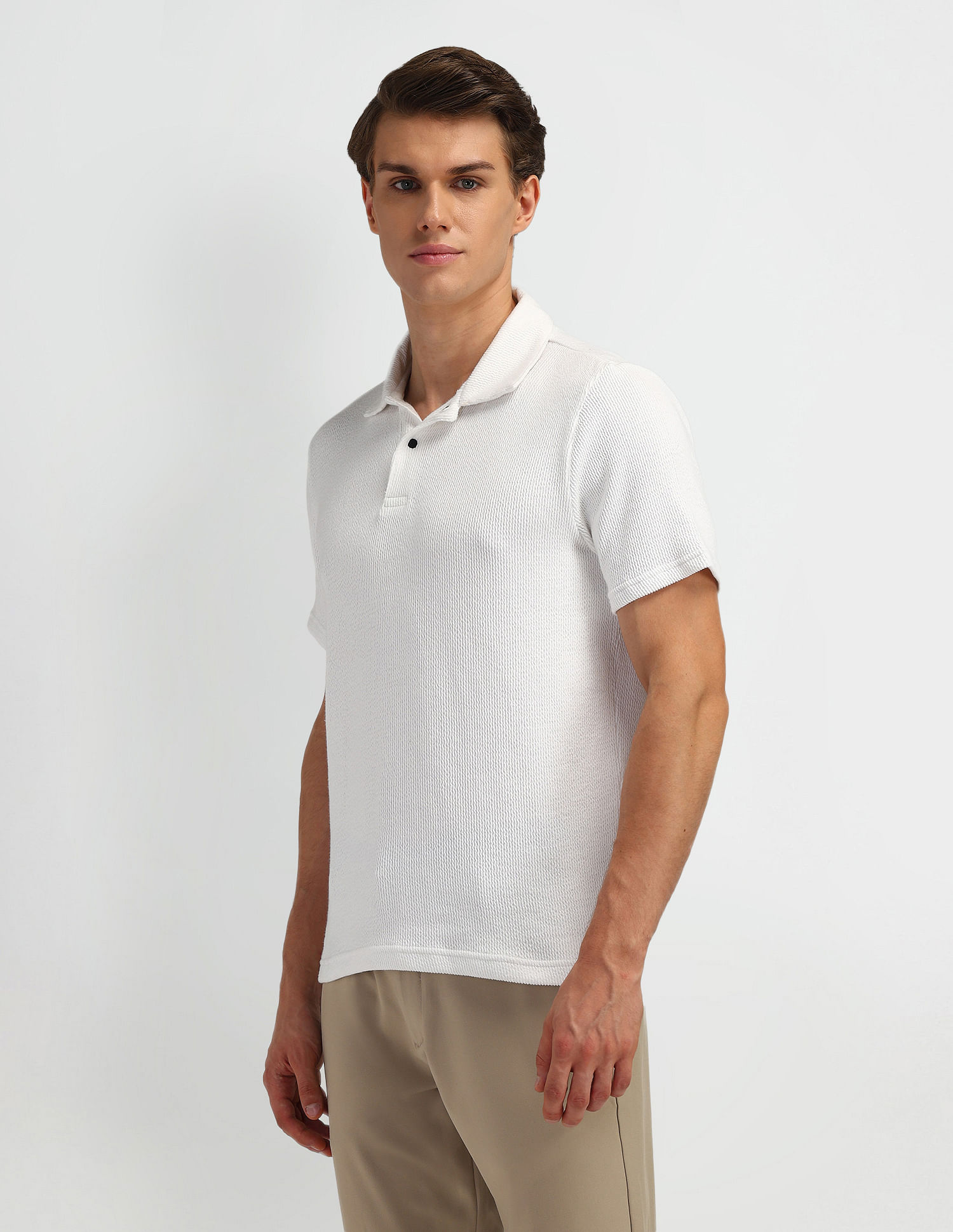 Arrow Newyork Textured Pattern Regular Polo Shirt