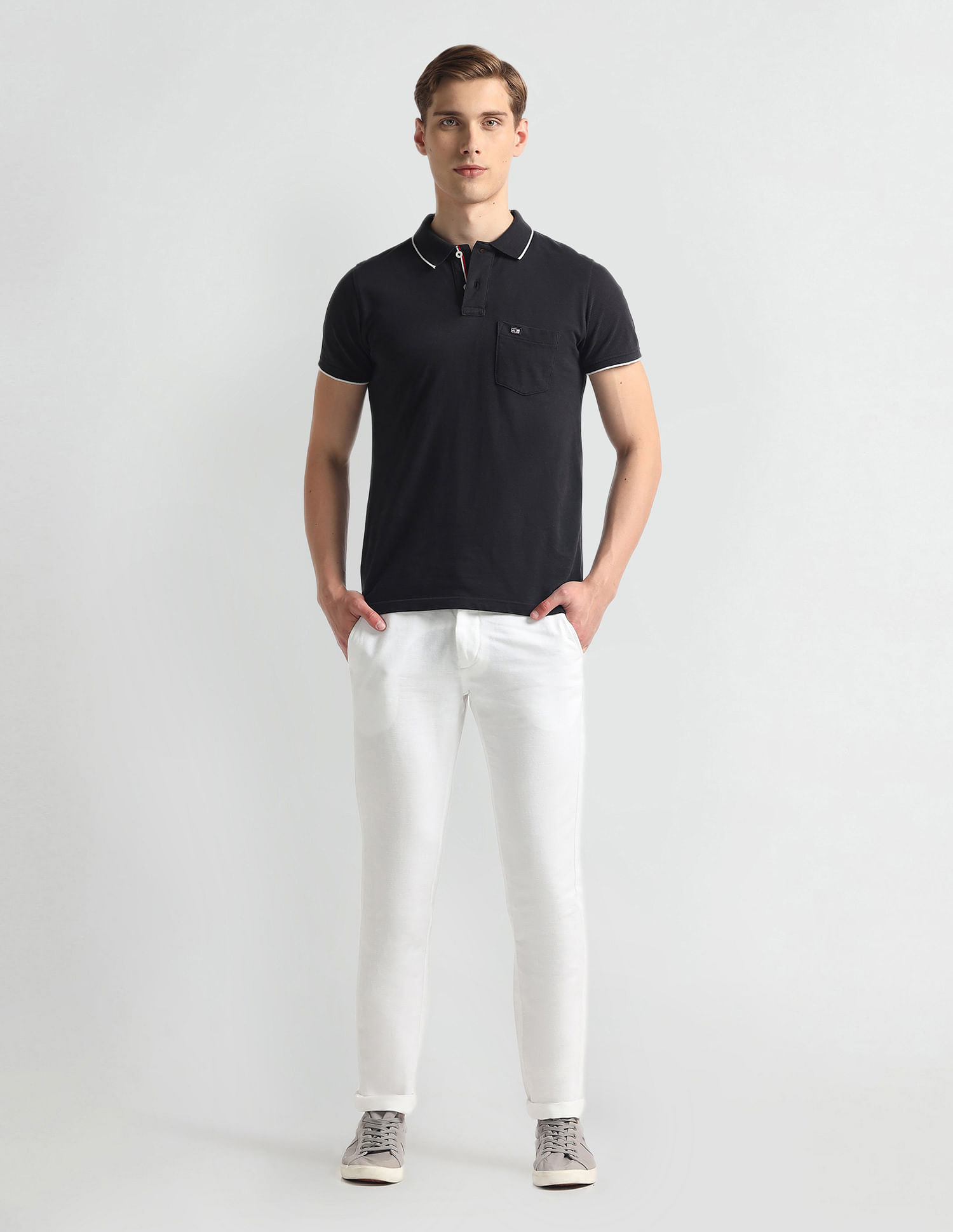Arrow Sports Bronson Slim Fit Solid Trousers