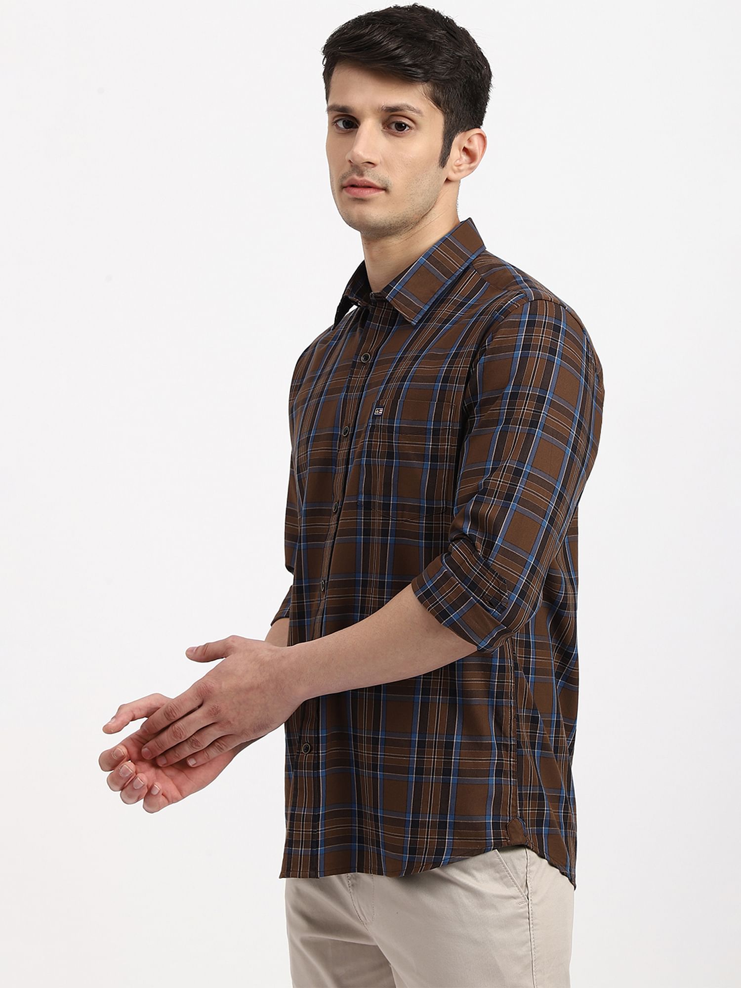 Arrow Sports Plaid Twill Casual Shirt