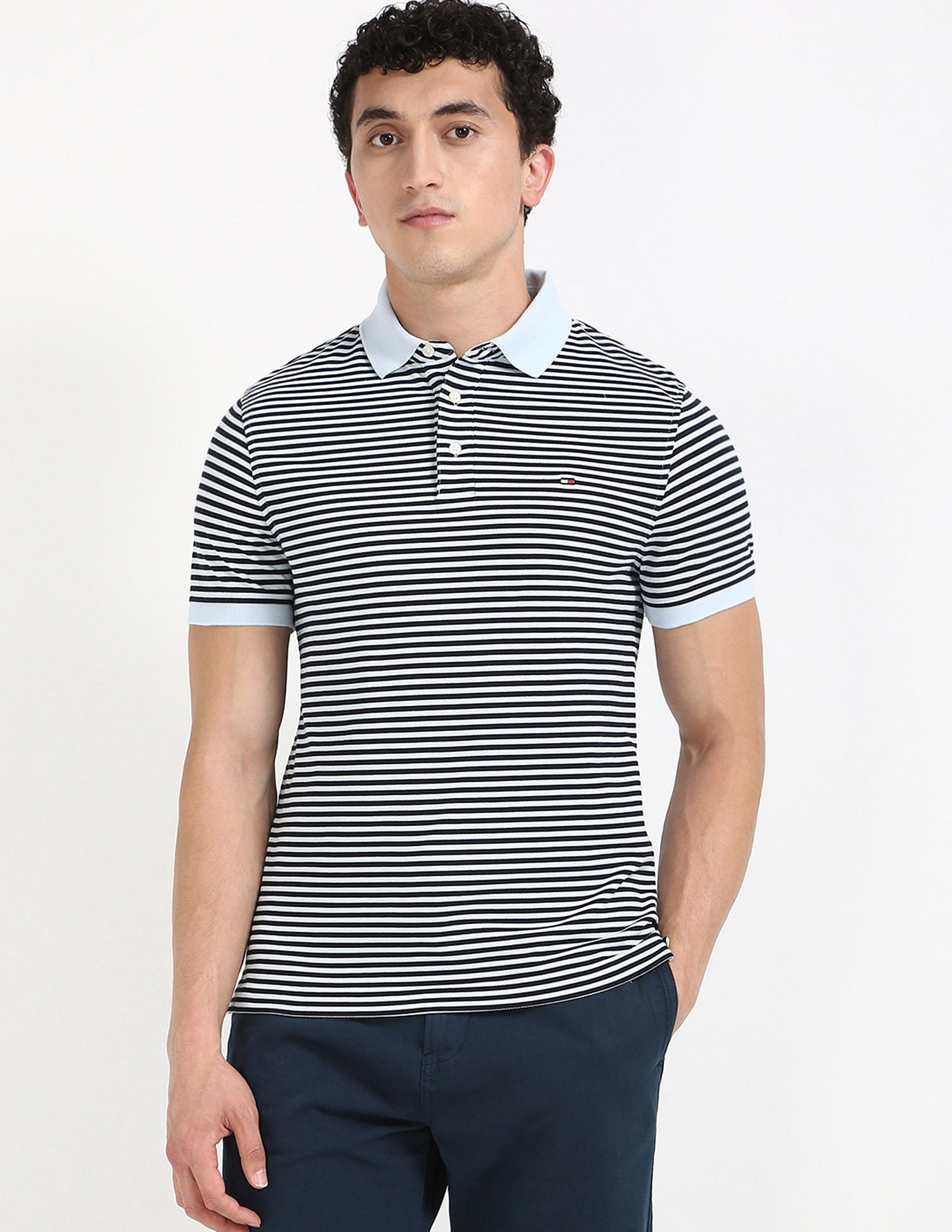 Tommy Hilfiger Striped Slim-Fit Cotton T-Shirt