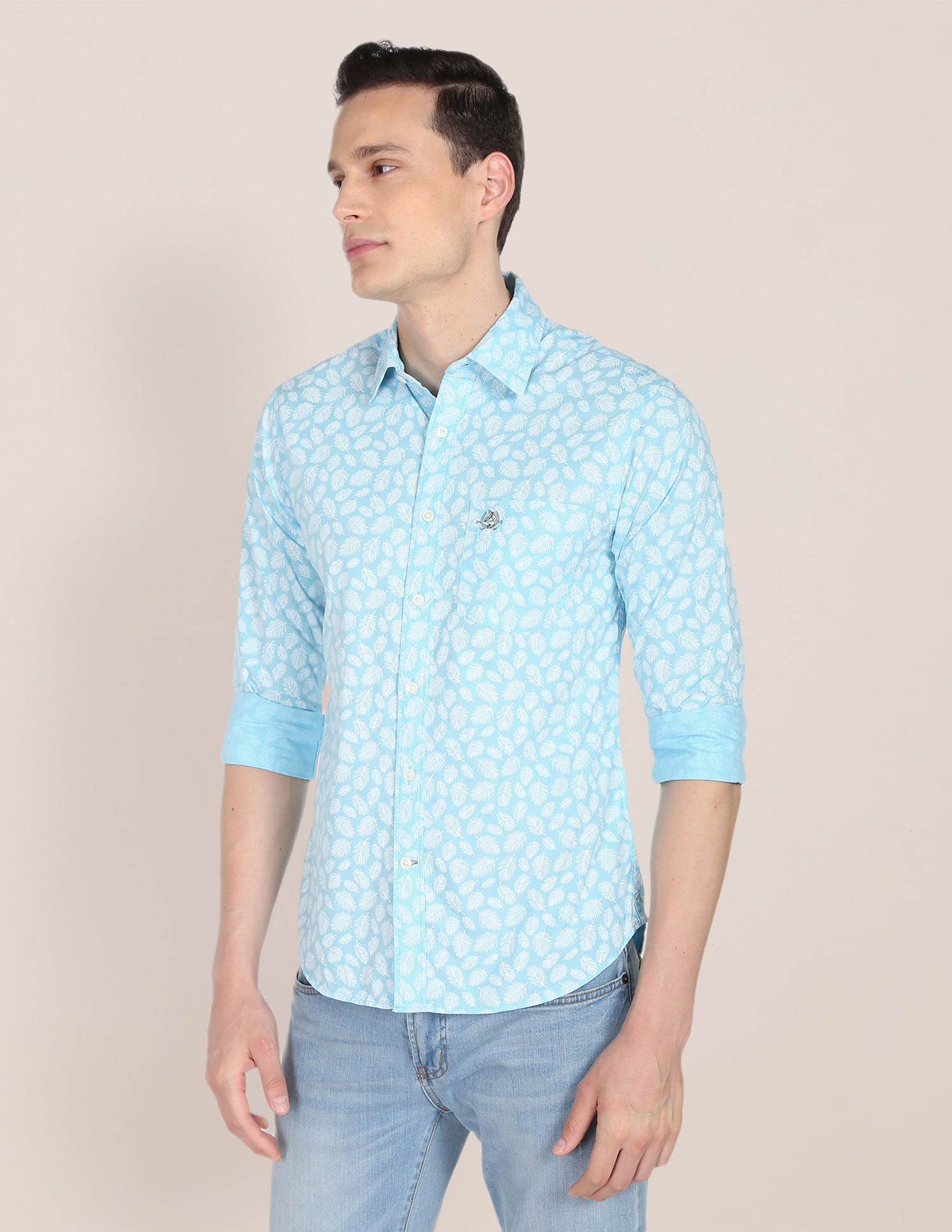 U.S. Polo Assn. Tropical Print Cotton Casual Shirt
