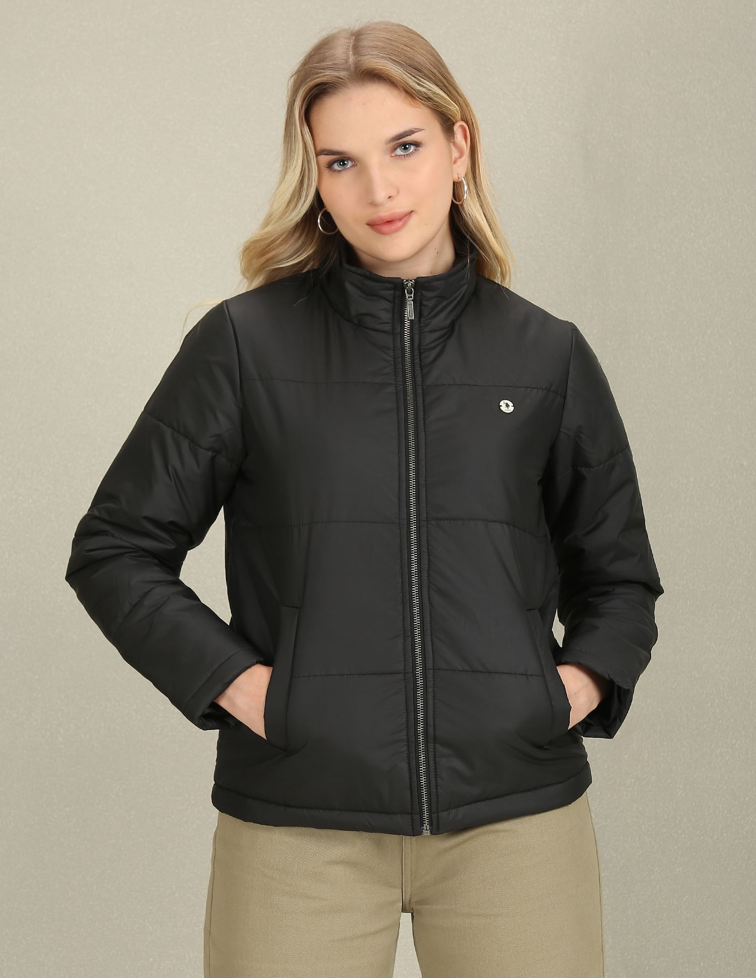 U.S. Polo Assn. Women High Neck Puffer Jacket