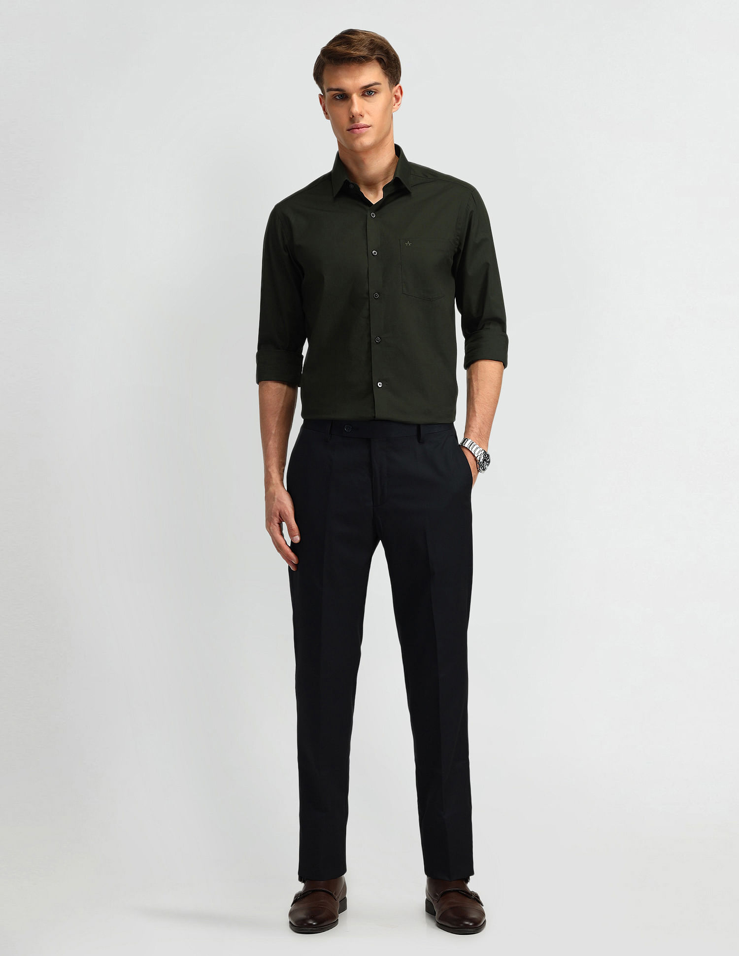 Arrow Manhattan Slim Fit Cotton Shirt