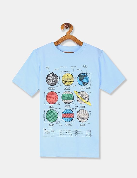 Buy GAP Boys Blue Short Sleeve Planet Graphic T-Shirt NNNOW