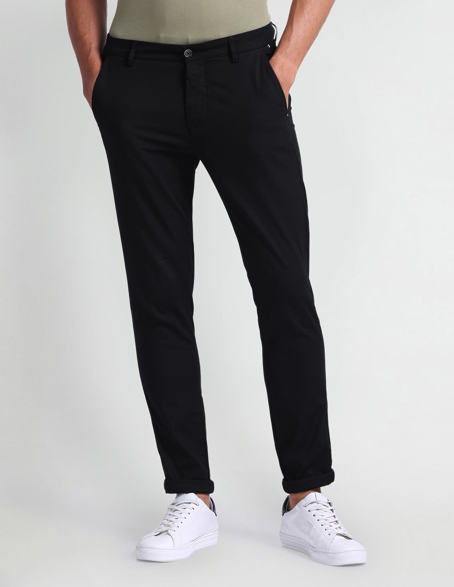 Arrow Sports Mid Rise Slim Fit Trousers