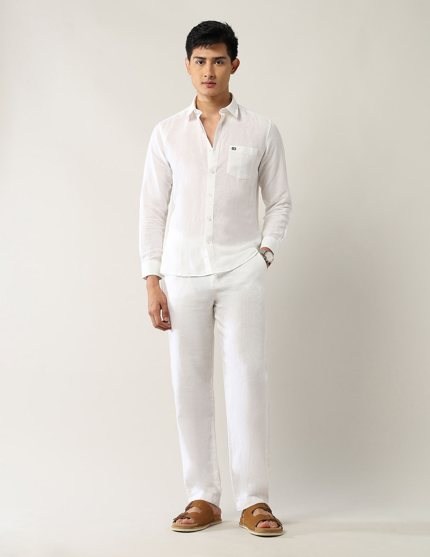 Arrow Sport Slim Fit Pure Linen Shirt
