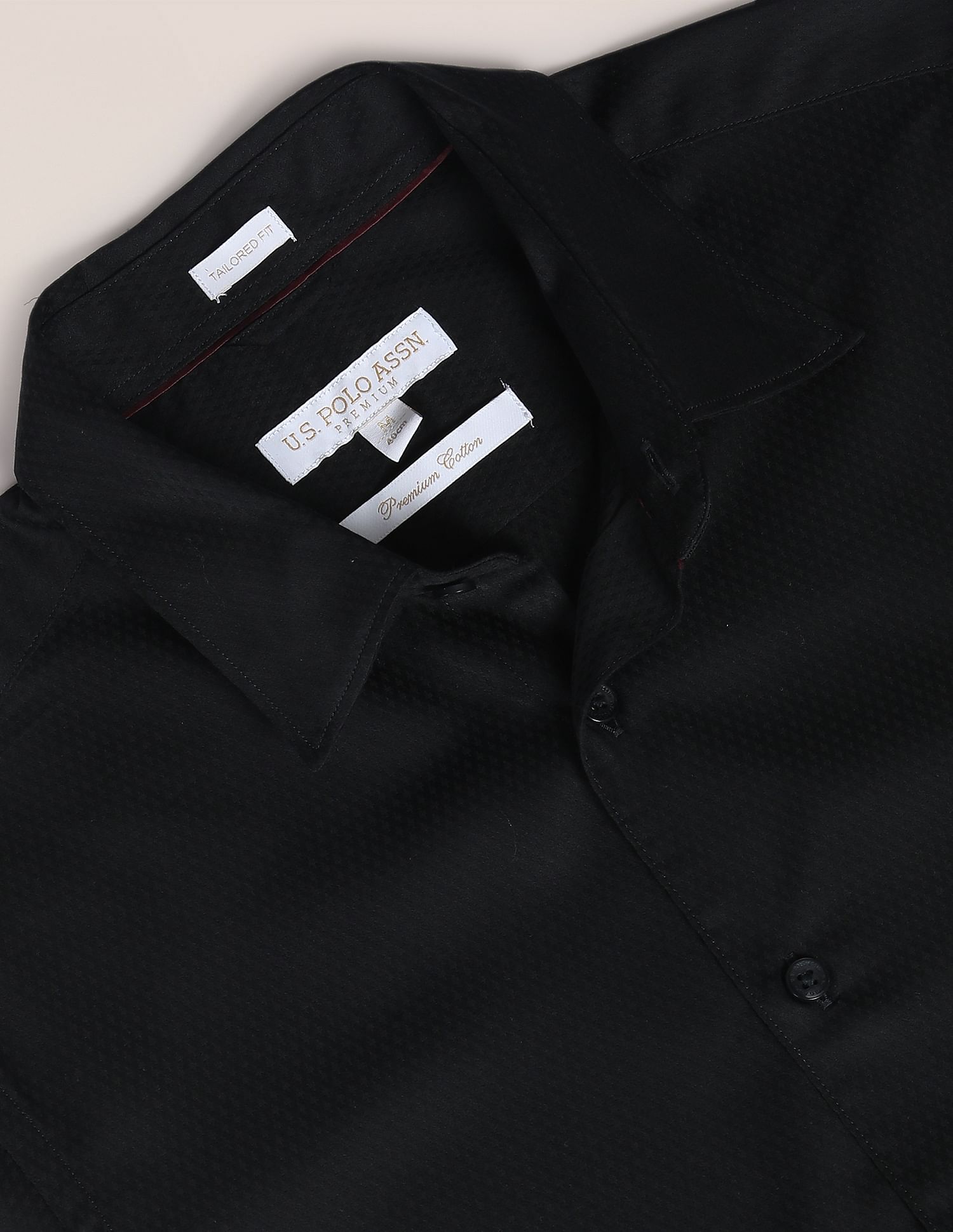U.S. Polo Assn. Cutaway Collar Self Design Shirt