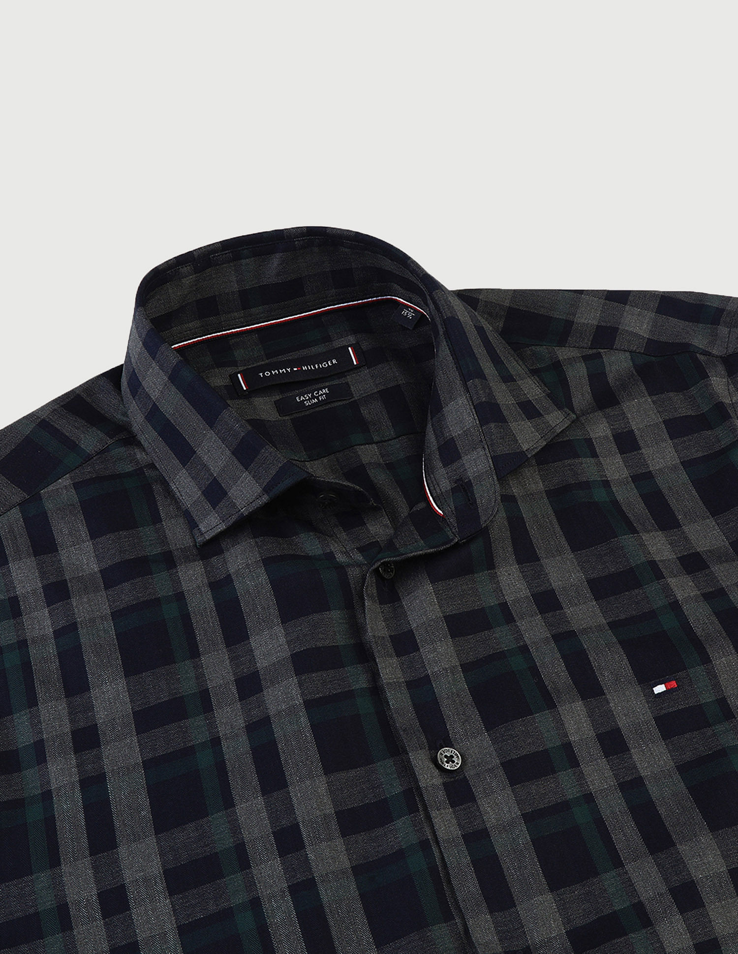 Tommy Hilfiger Large Melange Slim Fit Checked Shirt