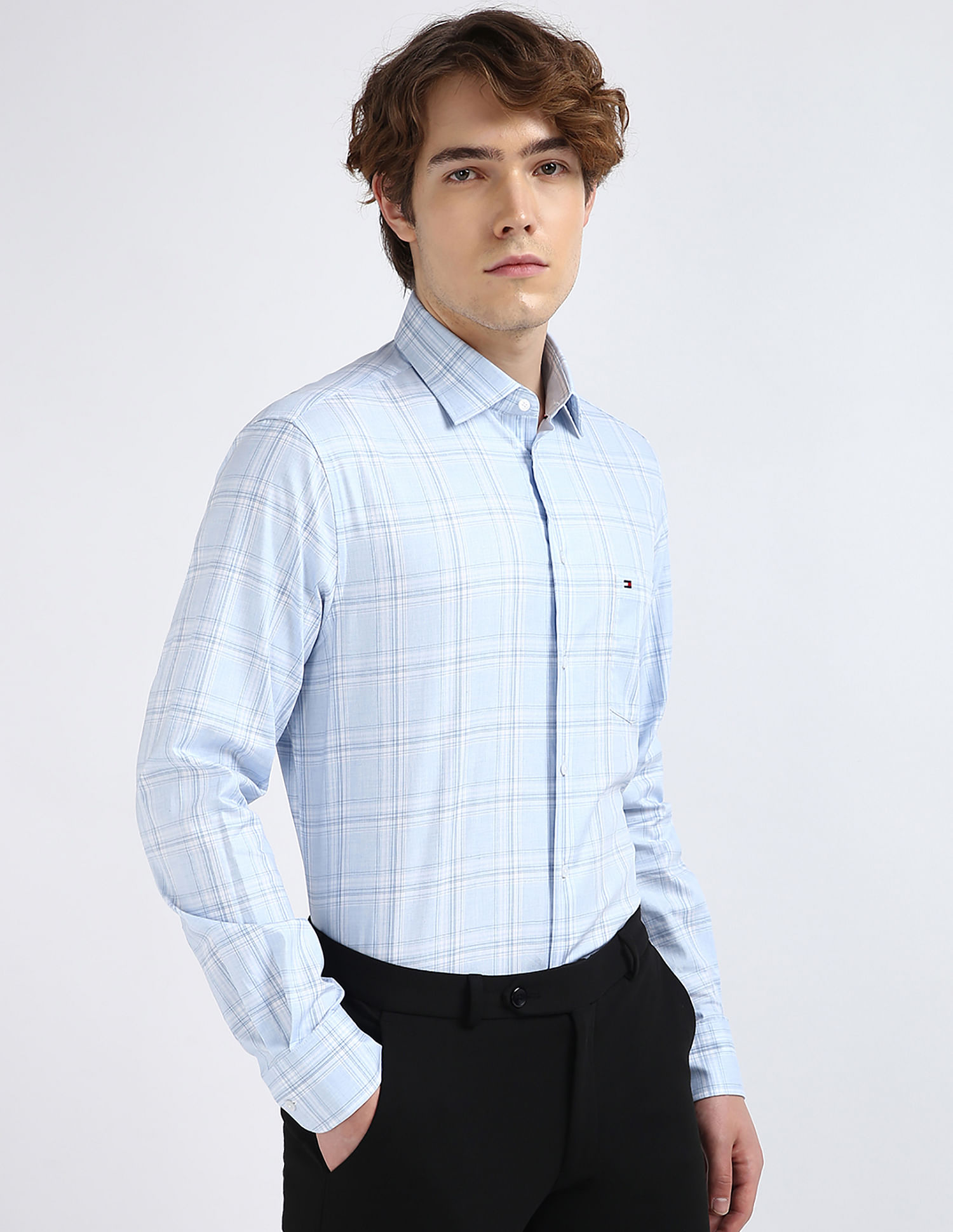 Tommy Hilfiger Melange Large Checked Regular Fit Shirt