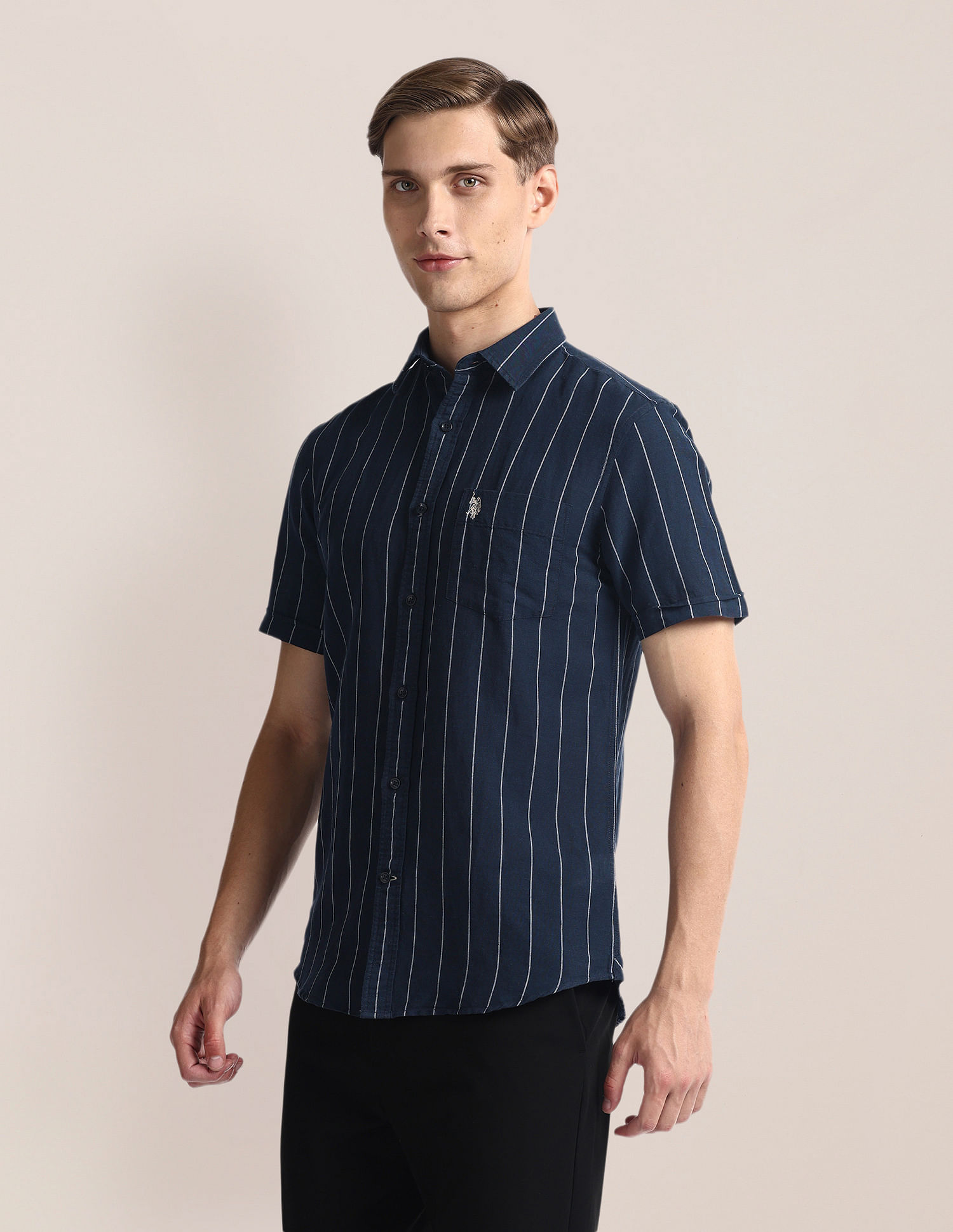 U.S. Polo Assn. Vertical Stripe Linen Shirt