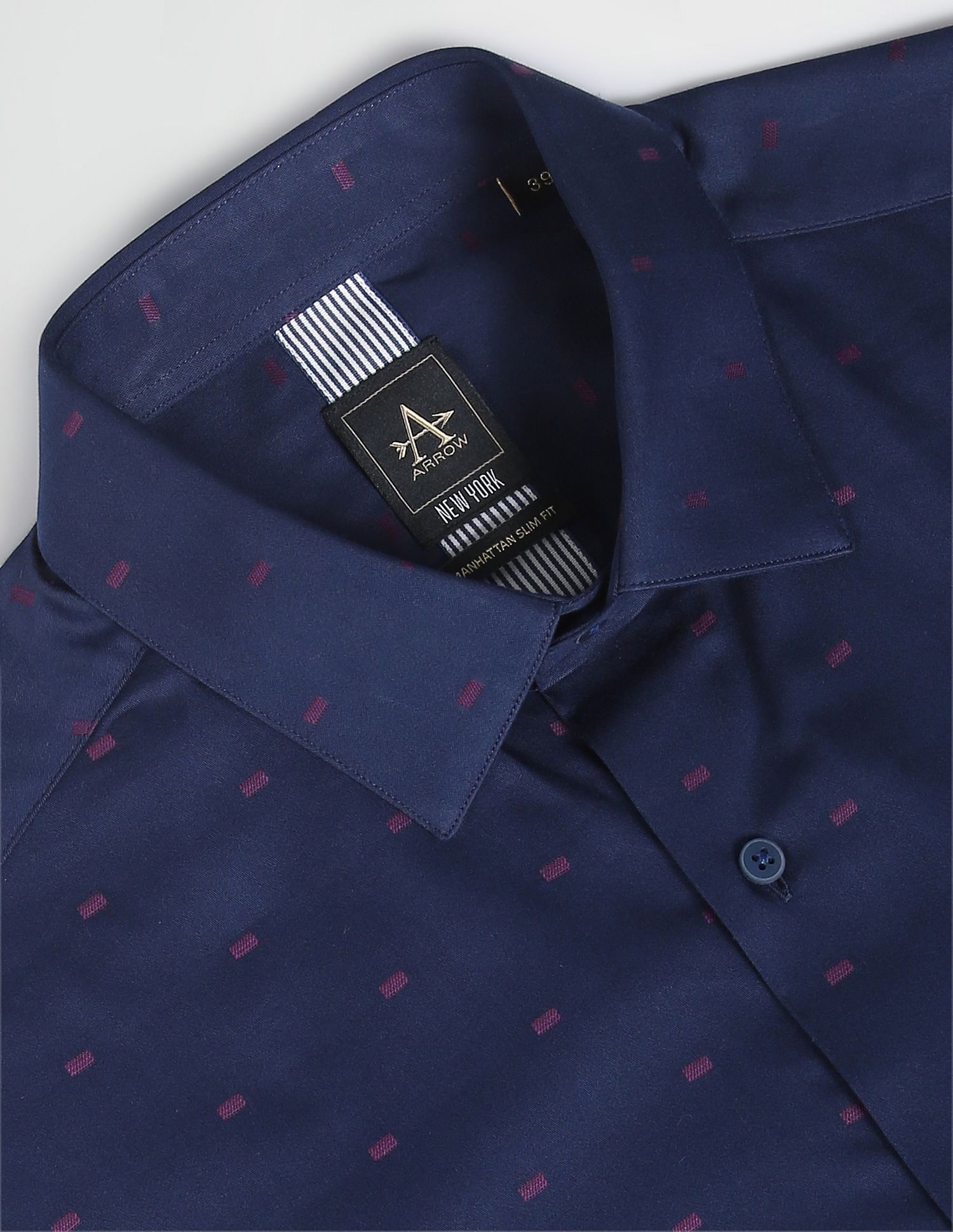 Arrow Newyork Manhattan Slim Self Design Shirt