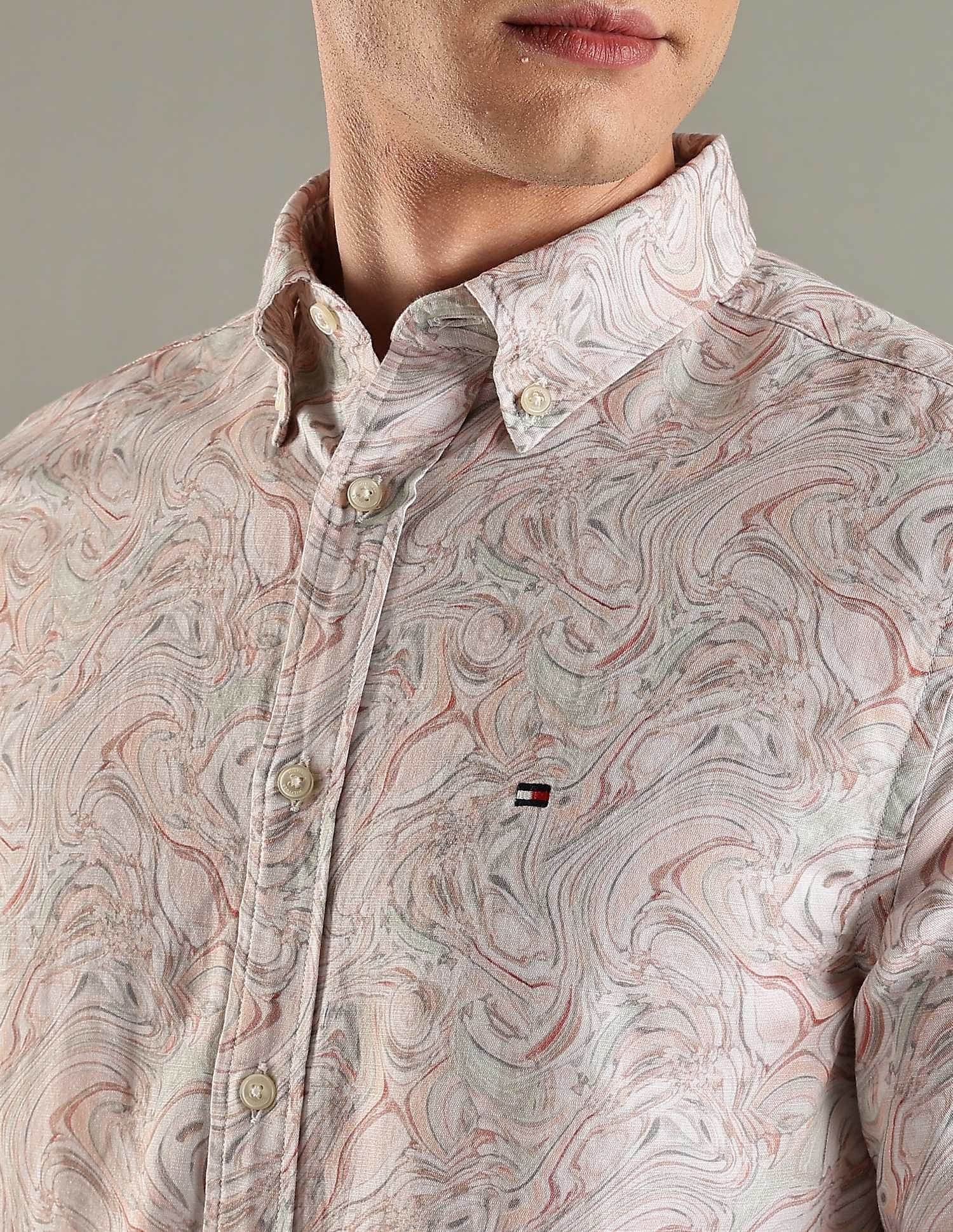 Tommy Hilfiger Printed Regular-Fit Cotton Woven Shirt