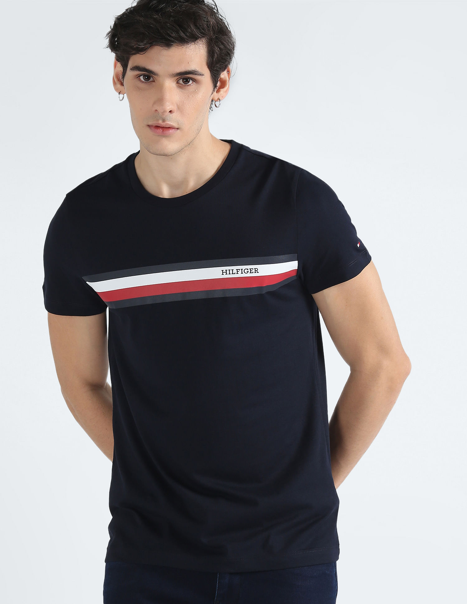 Tommy Hilfiger Transitional Cotton Brand Stripe T-Shirt