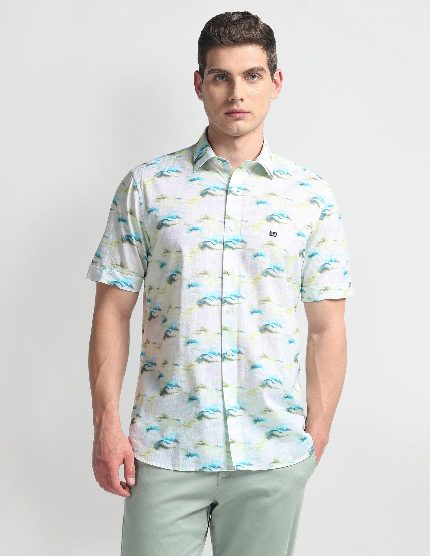 Arrow Sports Abstract Print Liberty Classic Shirt