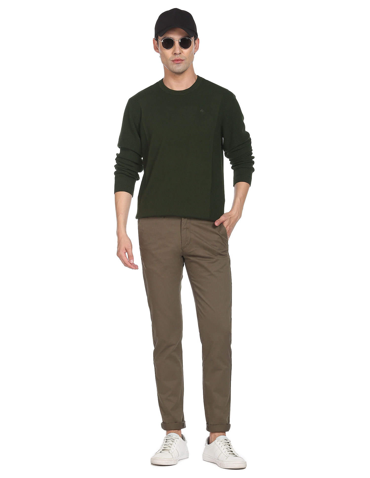 Arrow Crew Neck Solid Sweater