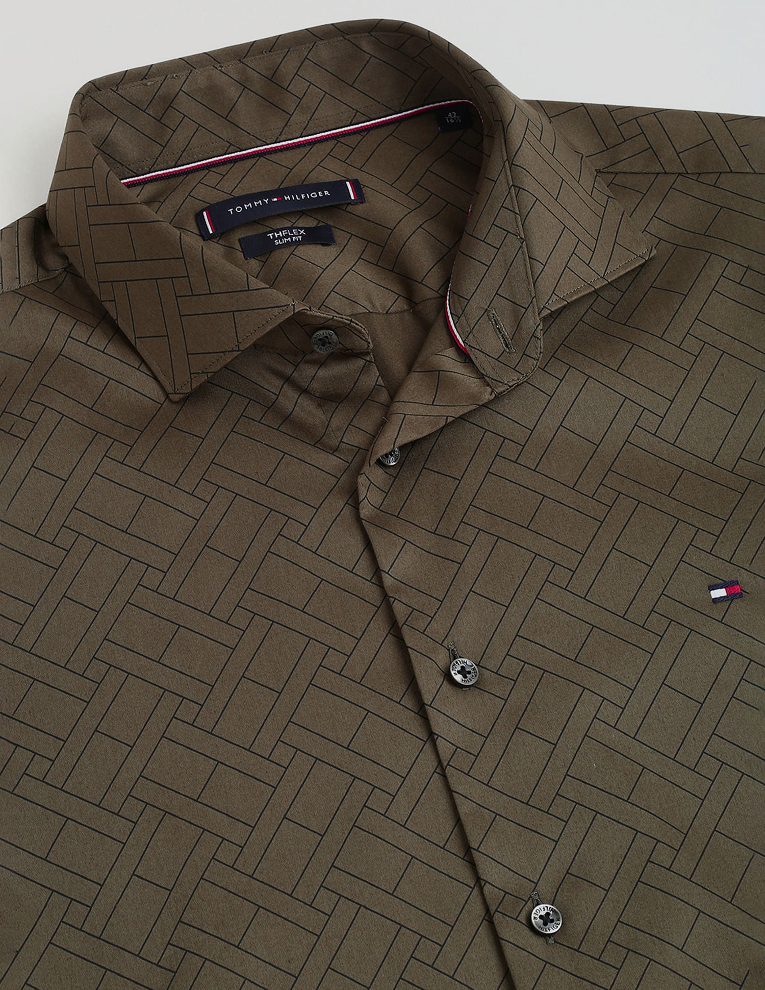 Tommy Hilfiger Spread Collar Brand Monogram Shirt