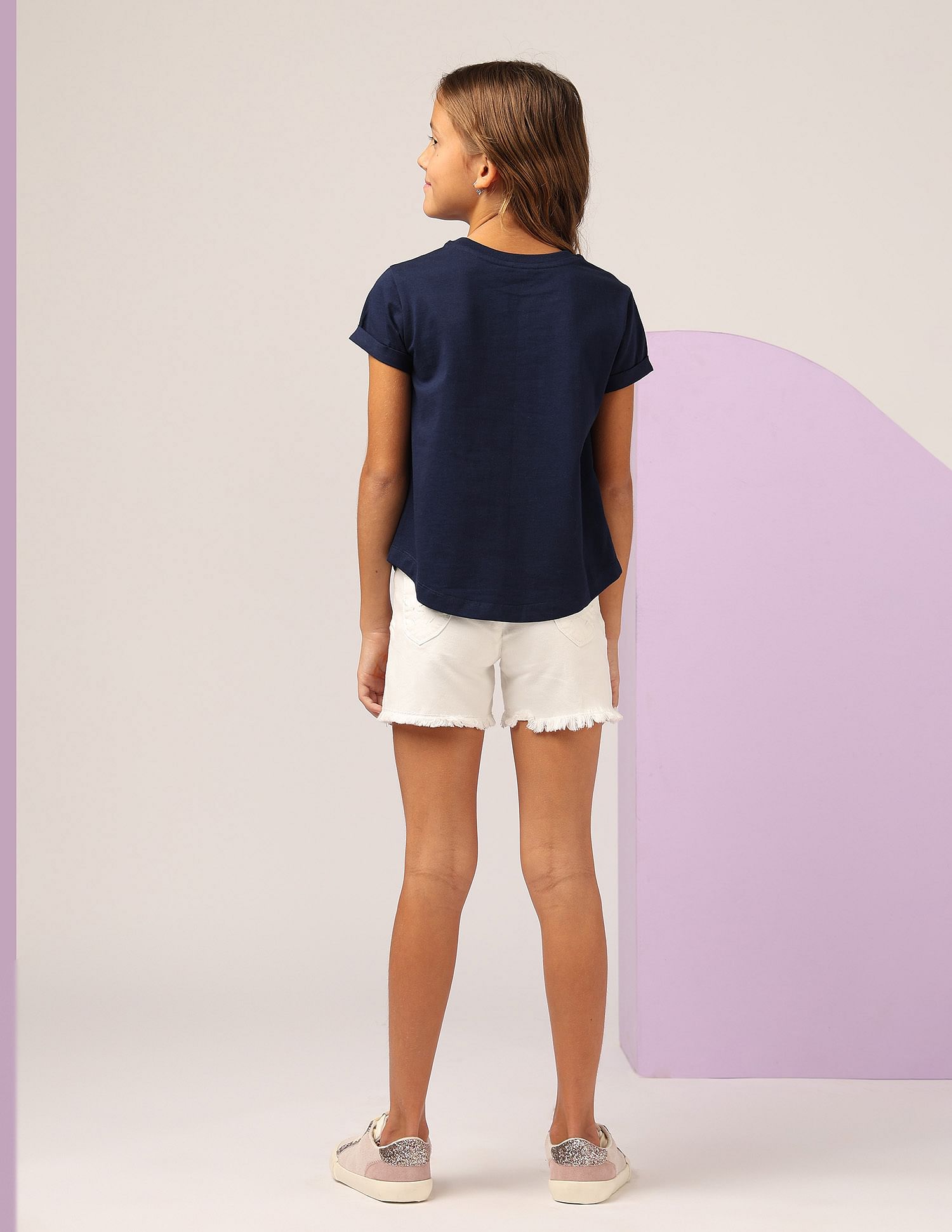 U.S. Polo Assn. Kids Girls Flip Sequins Relaxed Fit  T-Shirt