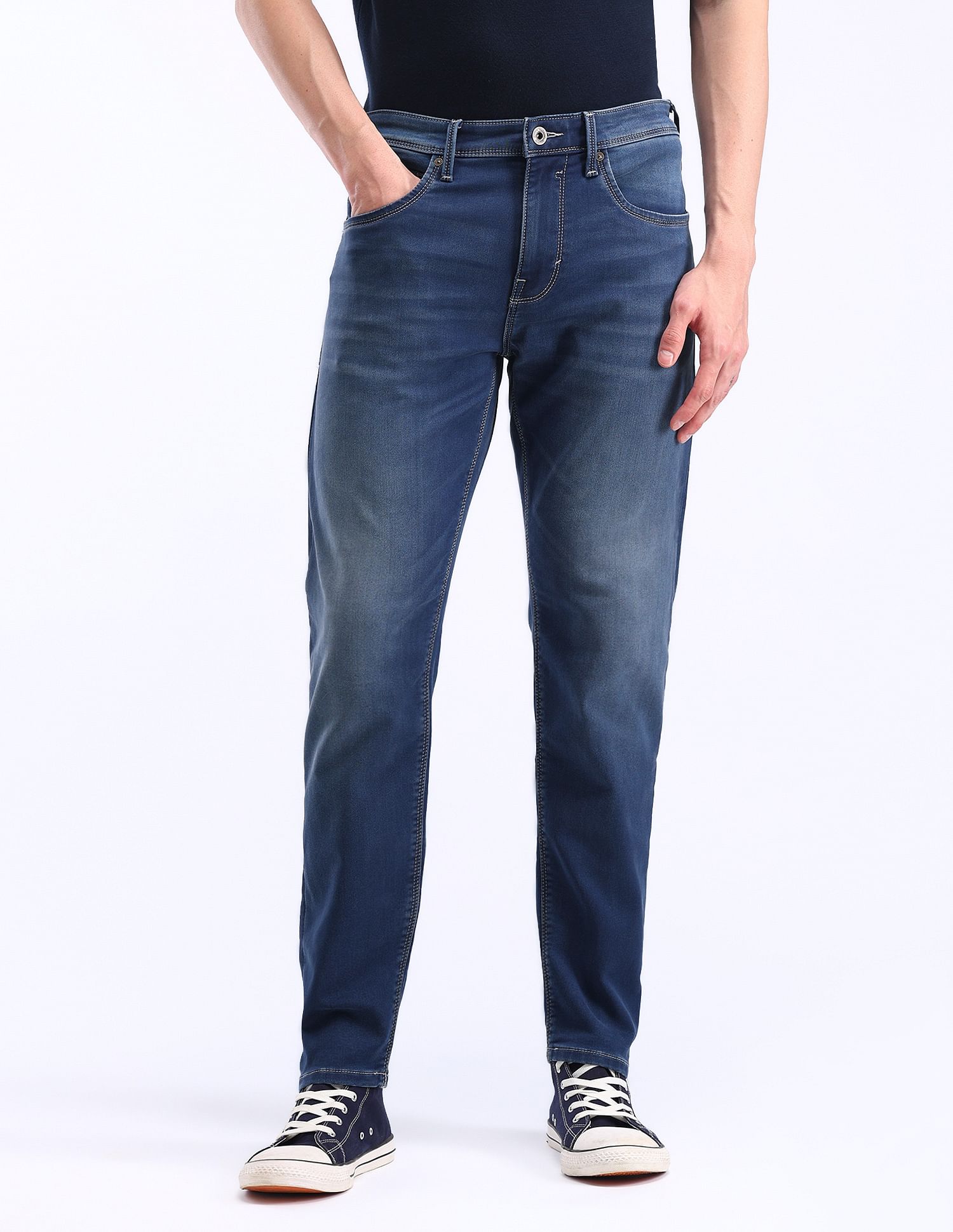 Flying Machine Slash Slim Tapered Jeans