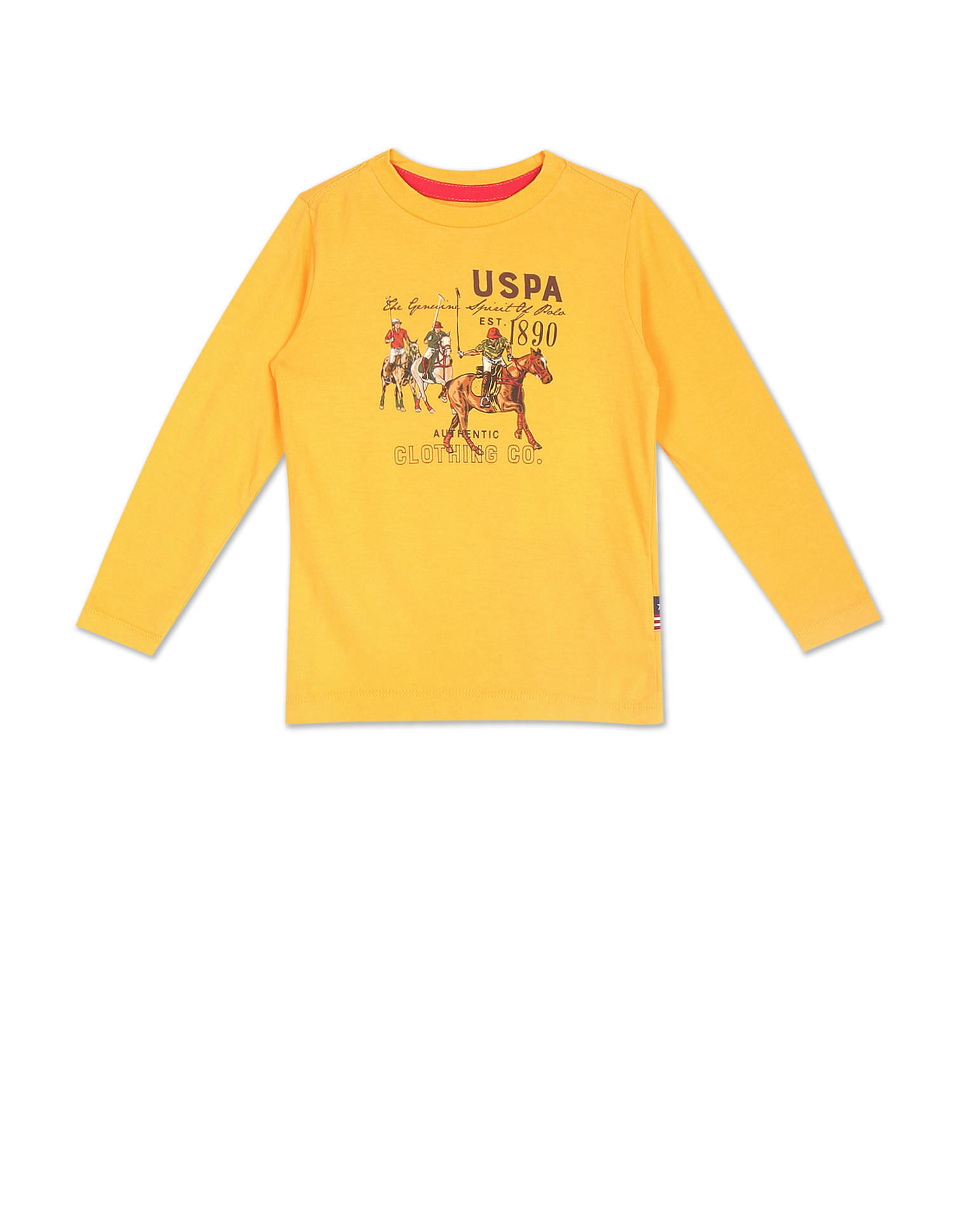 U.S. Polo Assn. Kids Boys Long Sleeve Brand Print T-Shirt