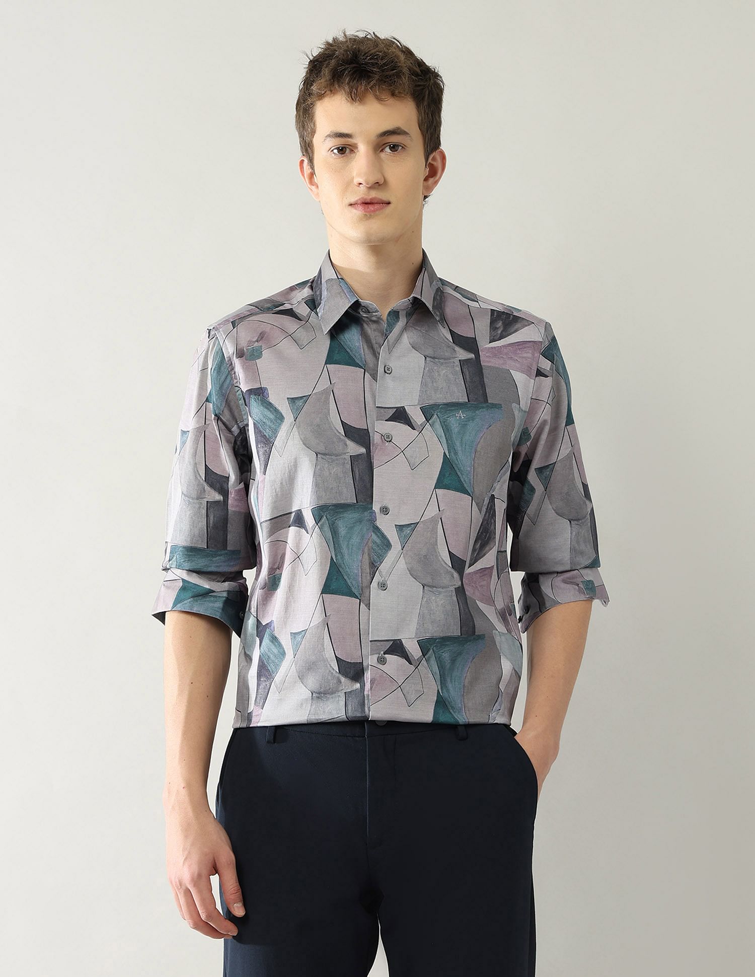 Arrow Newyork Pure Cotton Abstract Printed Shirt
