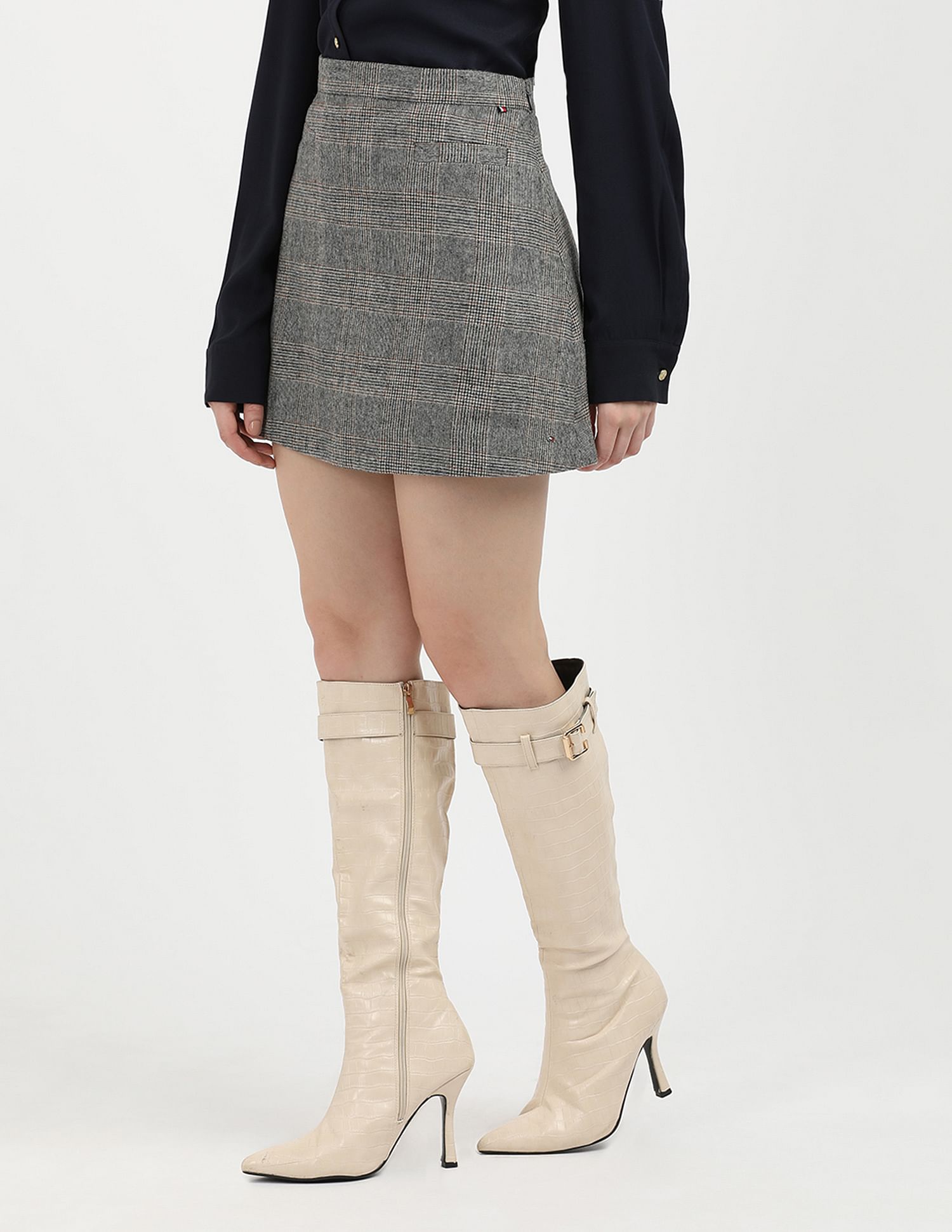 Tommy Hilfiger Wool Check Mini Skirt