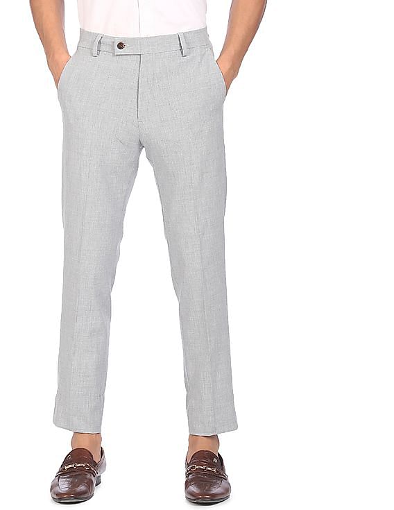 Buy Arrow Sports Mid Rise Flat Front Casual Trousers - NNNOW.com